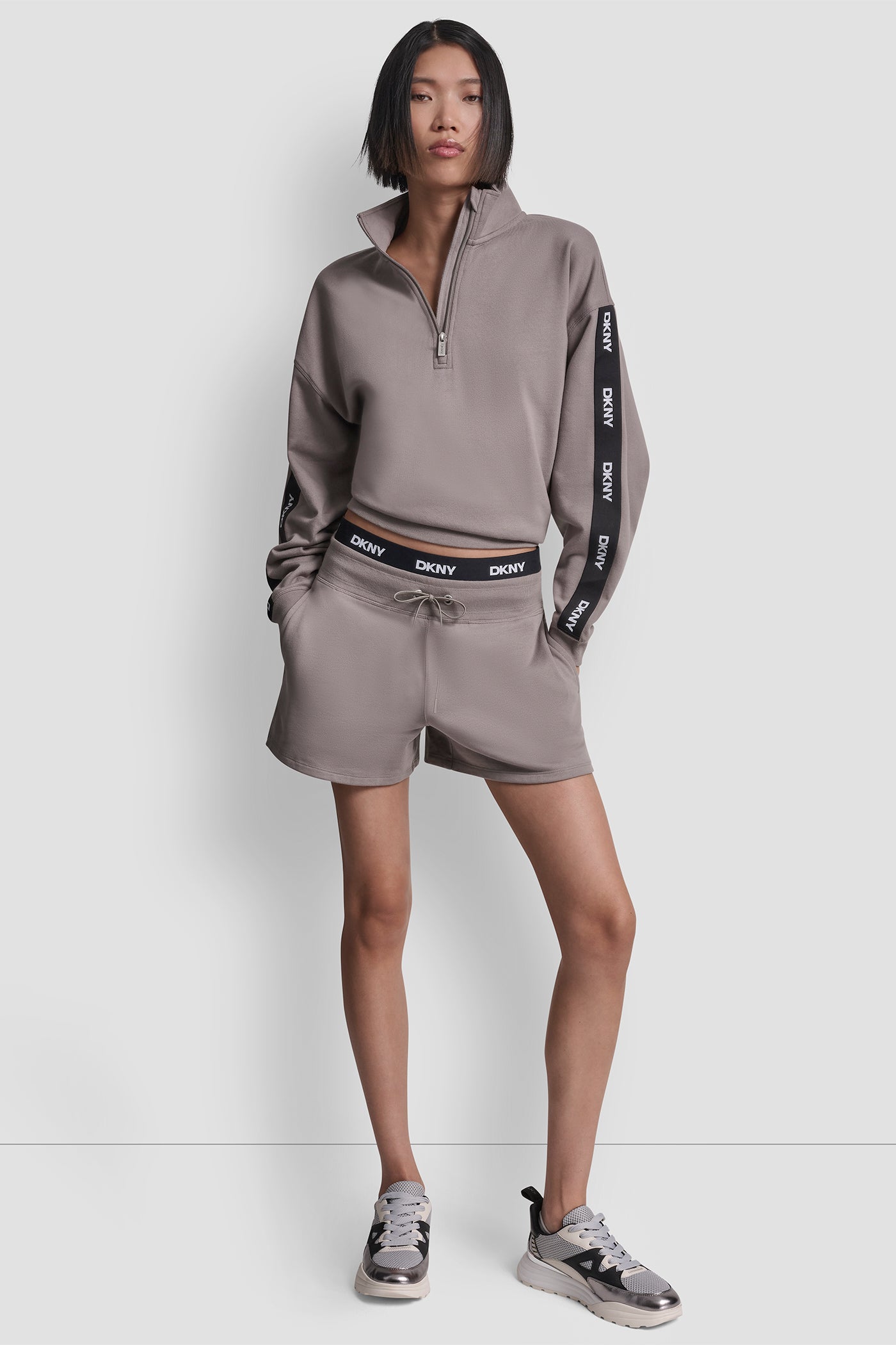 HIGH RISE 4" SHORT WITH LOGO ELASTIC WAIST VIEW 7 | All Products