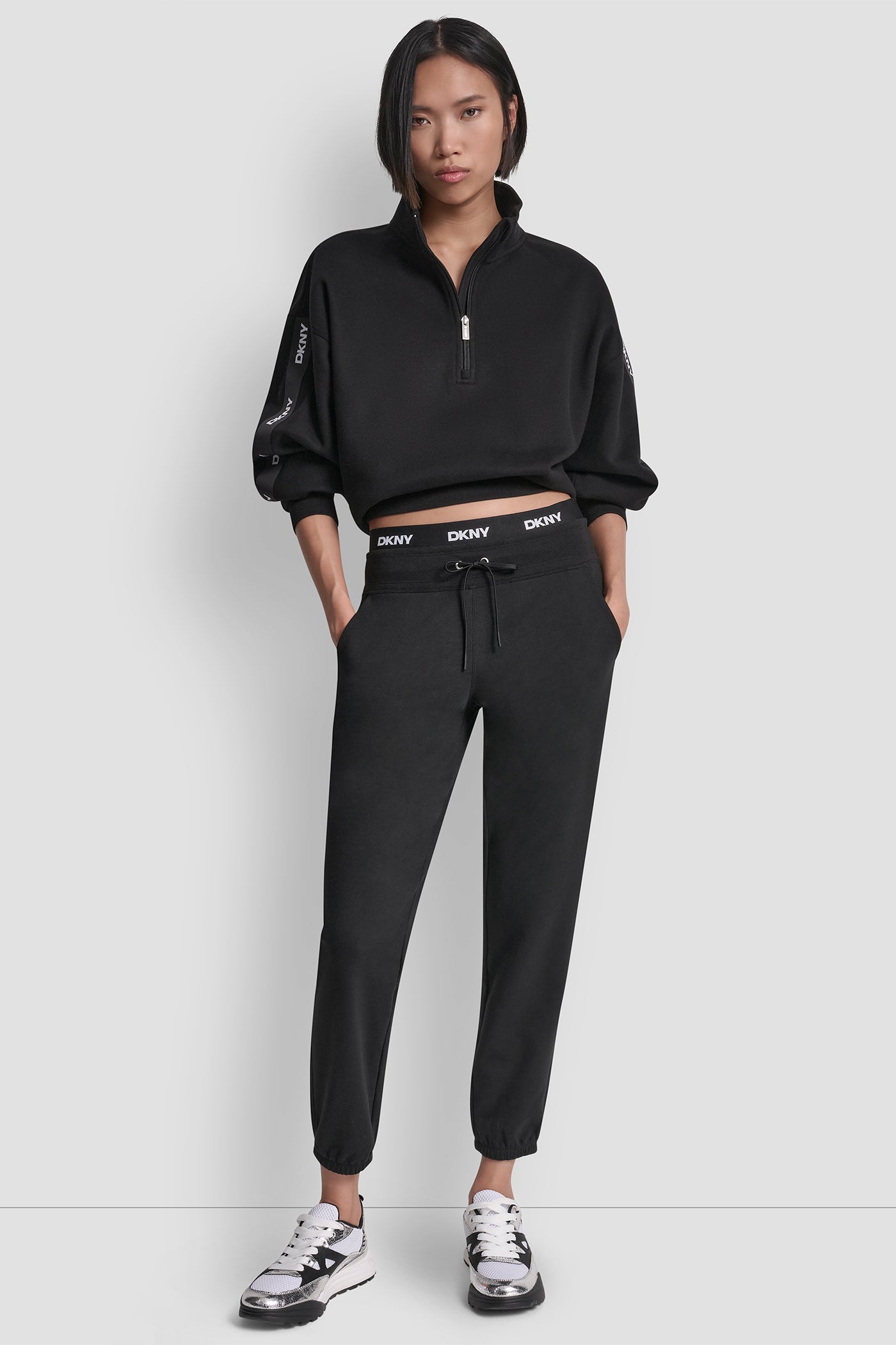 HIGH RISE JOGGER WITH LOGO ELASTIC WAIST VIEW 5 | All Products