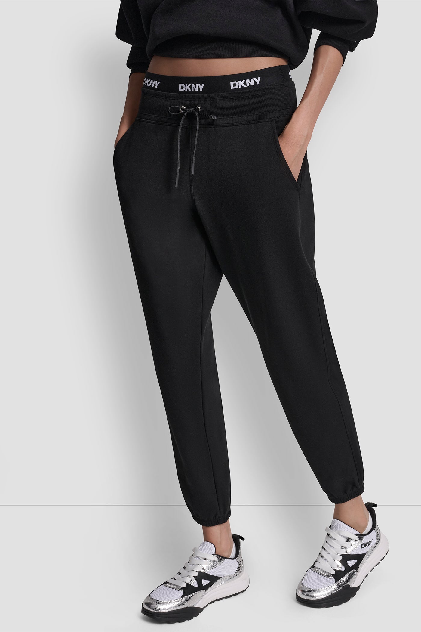 HIGH RISE JOGGER WITH LOGO ELASTIC WAIST VIEW 4 | All Products