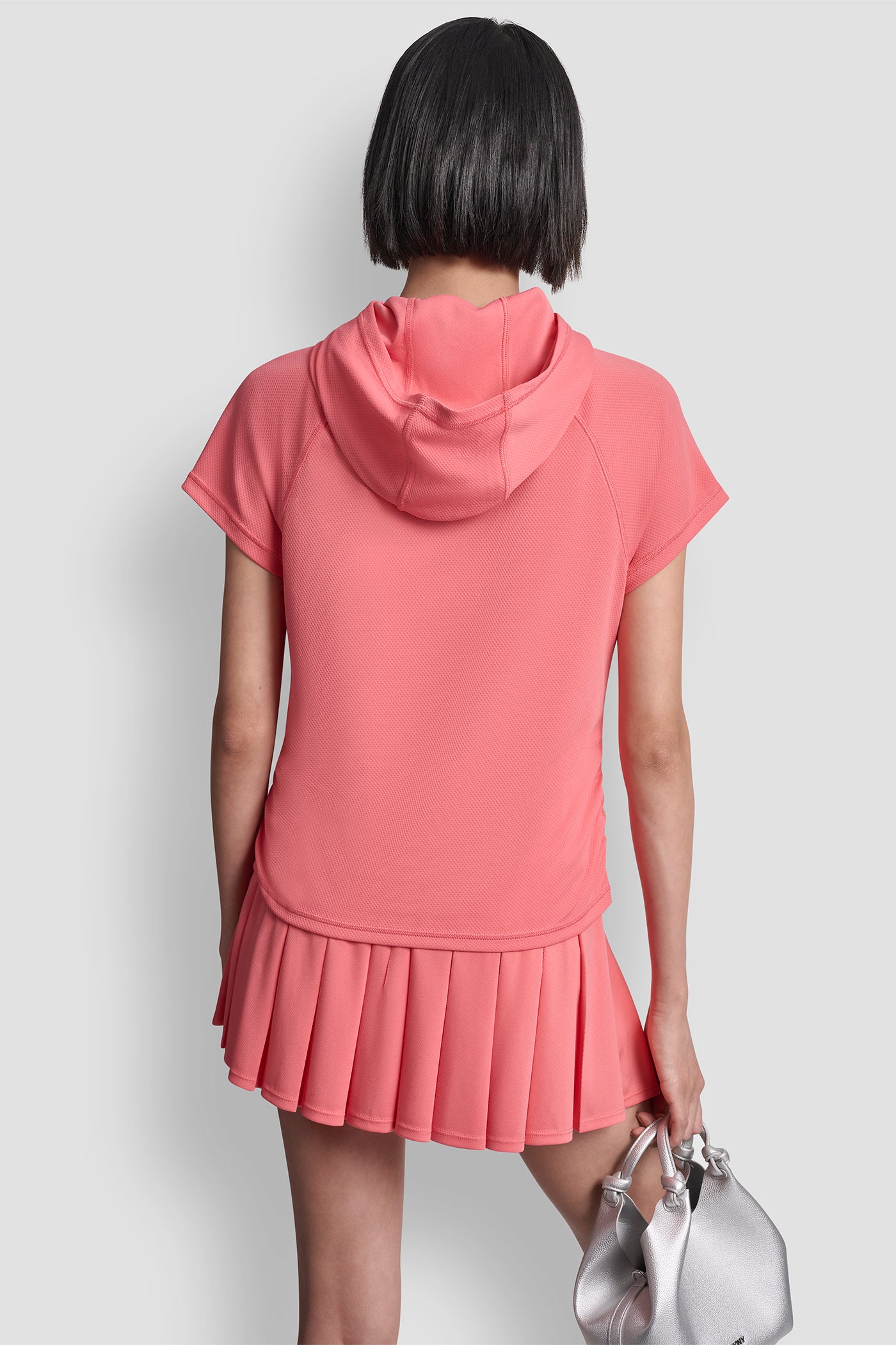 Sunkissed HOODED TECH TEE WITH TONAL LOGO, BACK VIEW | Tees & Tanks