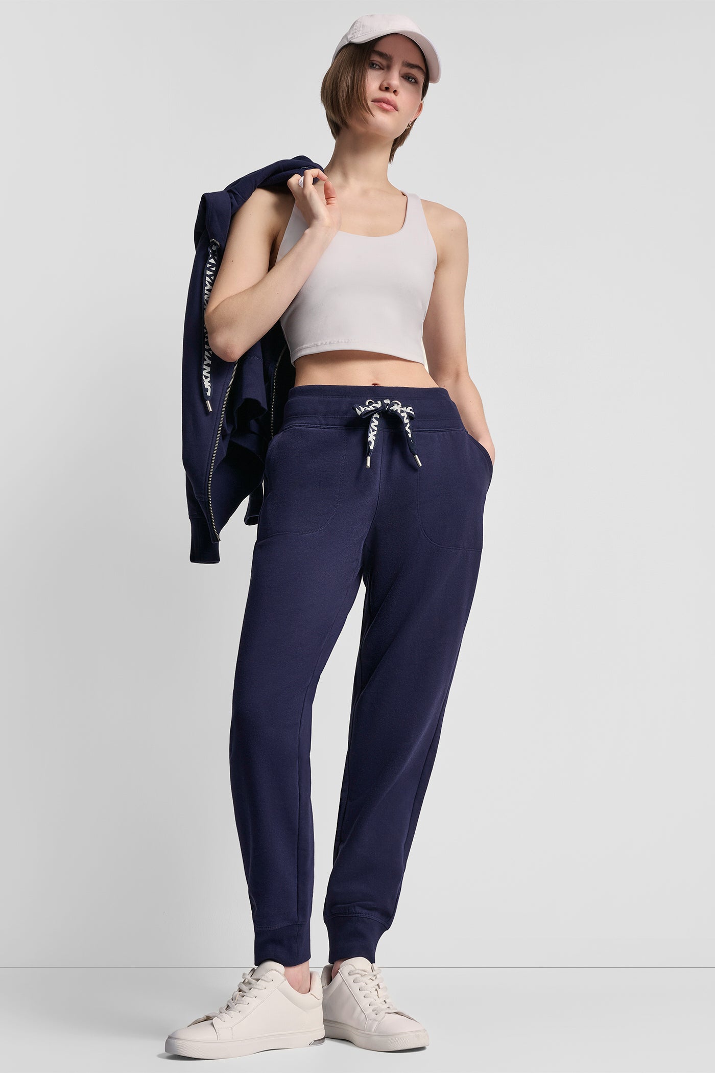 Peacoat TWO TONE LOGO DRAWCORD JOGGER, VIEW 1 | New Arrivals