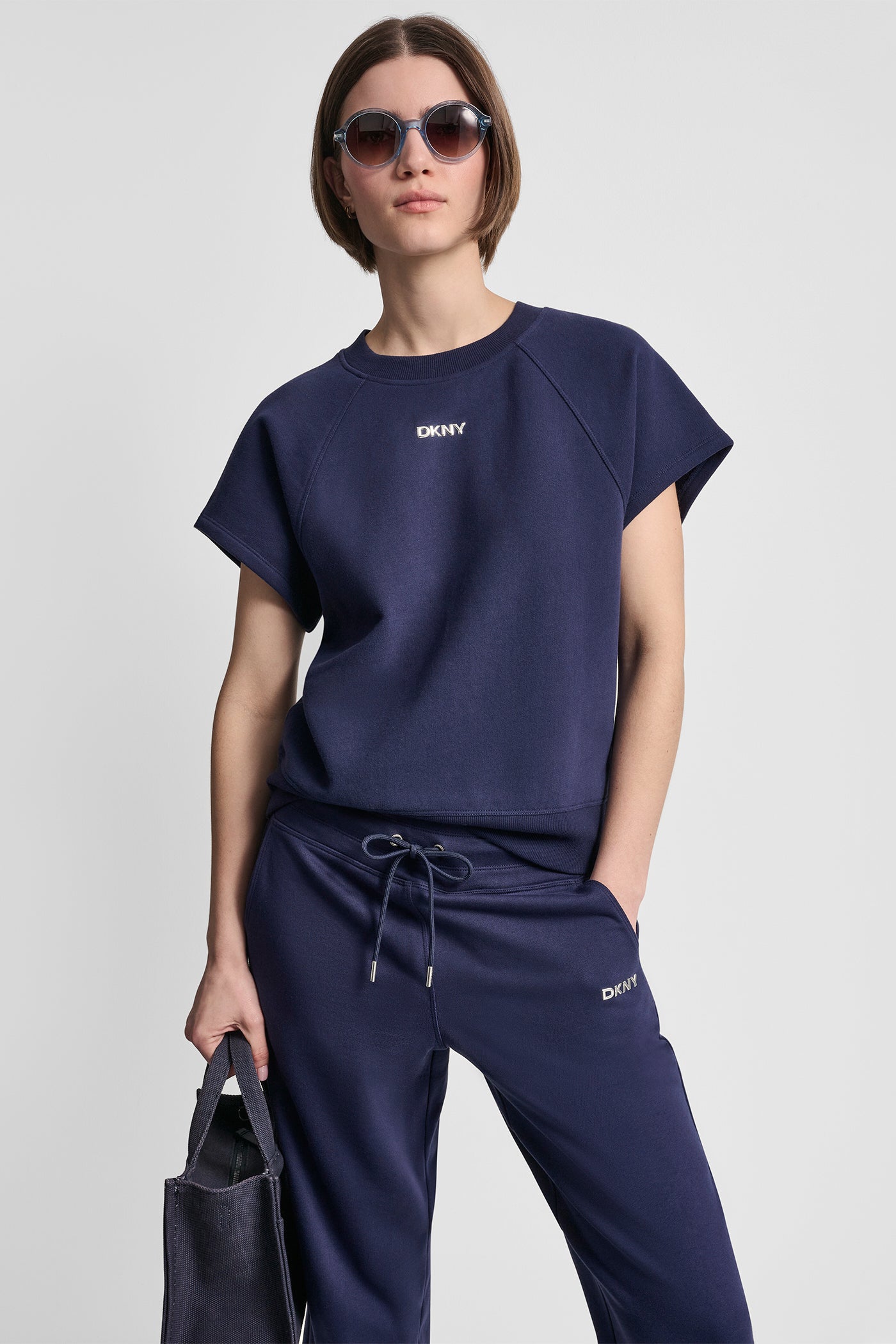 Peacoat METALLIC BUBBLE LOGO SHORT SLEEVE PULLOVER, VIEW 1 | MUST-HAVES