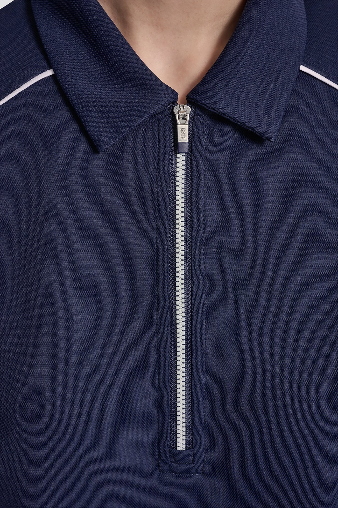 COURT PIQUÉ PIPED HALF-ZIP POLO VIEW 5 | WOMEN'S SWEATERS & TOPS