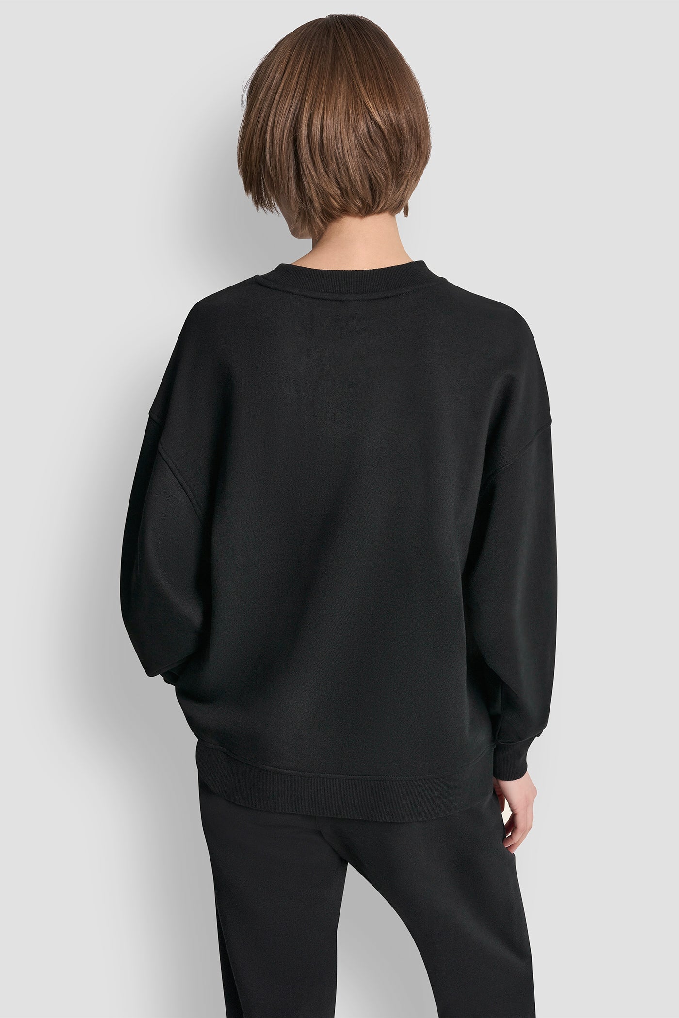 Black COTTON-BLEND COLLEGIATE LOGO SWEATSHIRT, BACK VIEW | Sport Essentials