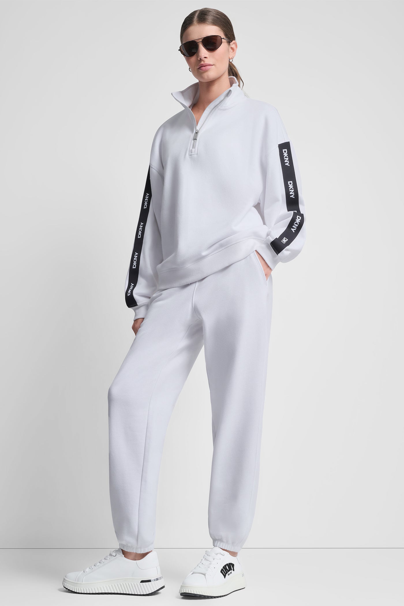 Logo Quarter Zip Sweatshirt | Pullover | DKNY