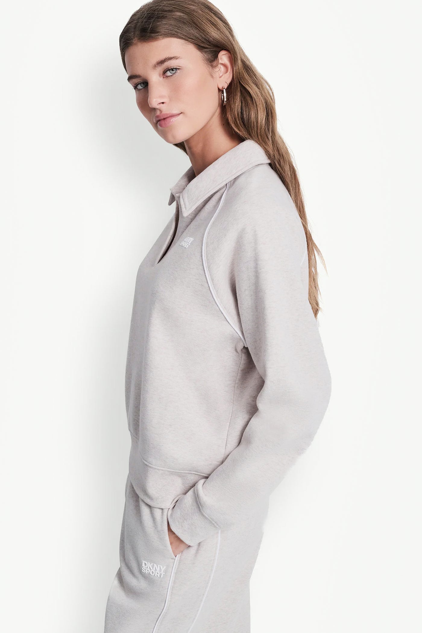 PIPED LOGO POLO SWEATSHIRT VIEW 4 | MUST-HAVES
