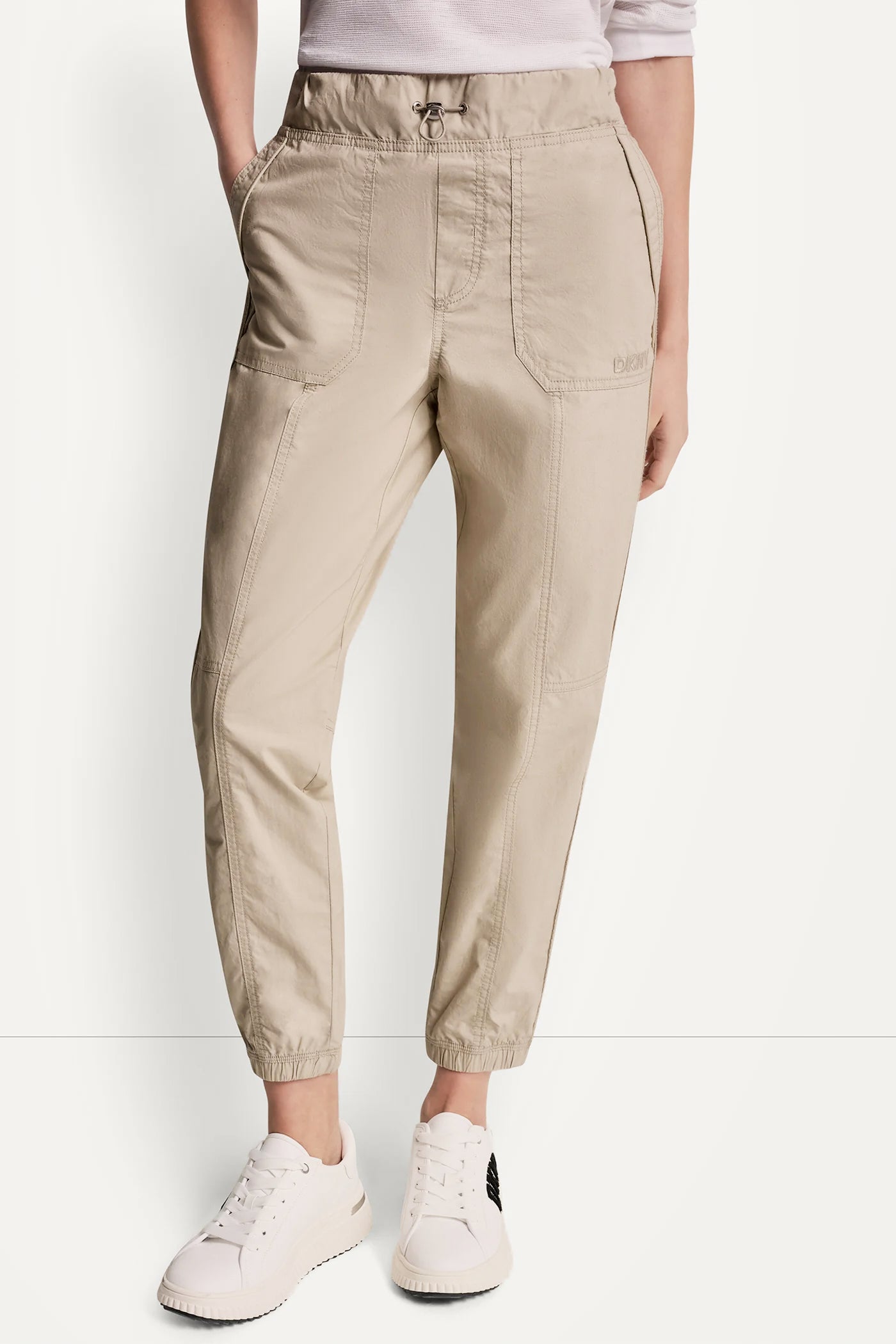 Pebble COTTON-POPLIN HIGH-RISE SLIM UTILITY JOGGER, VIEW 2 | MUST-HAVES