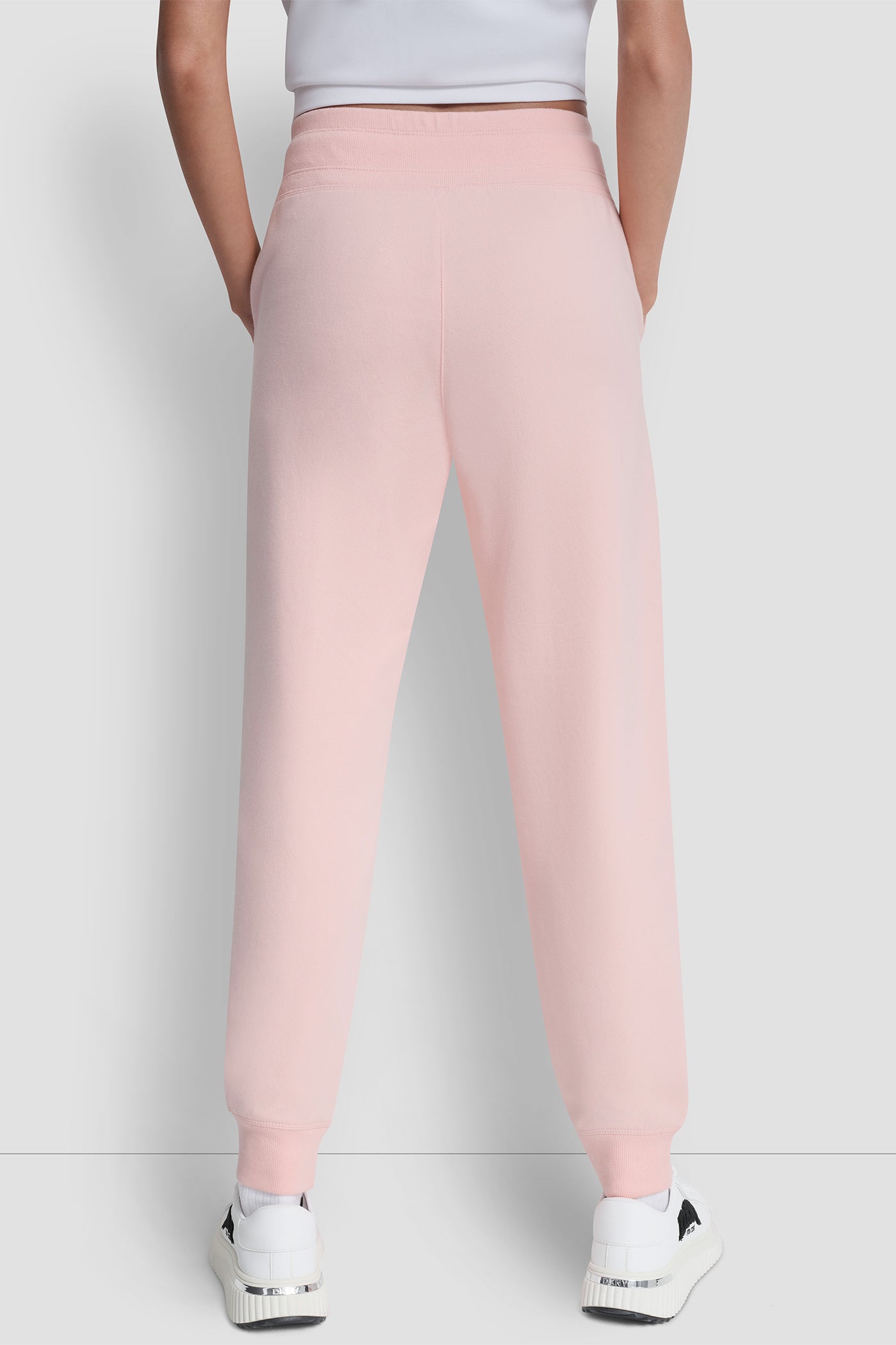Peach Spritz TWO TONE LOGO DRAWCORD JOGGER, BACK VIEW | Clothing