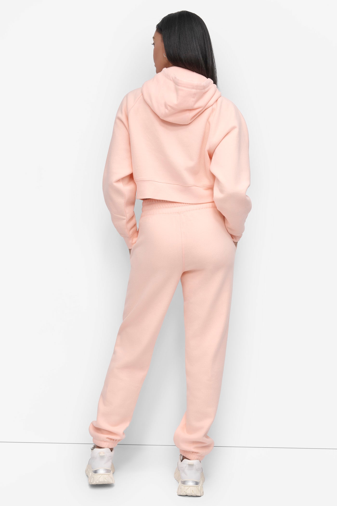 CORAL CRUSH HIGH-RISE FLOCKED LOGO JOGGER, VIEW 2 | Sweatshirts & Joggers