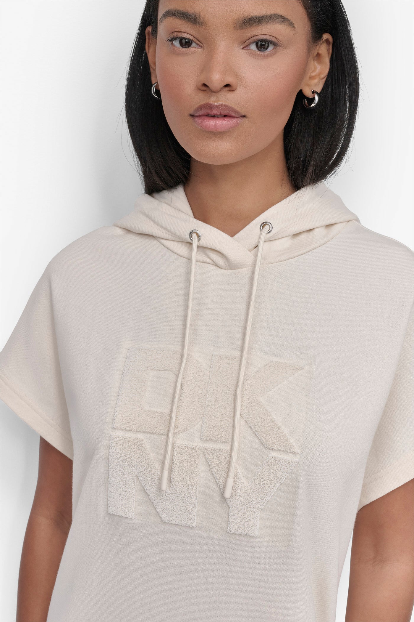 STACKED PLUSH VELVET LOGO HOODED SNEAKER DRESS VIEW 4 | Under $100