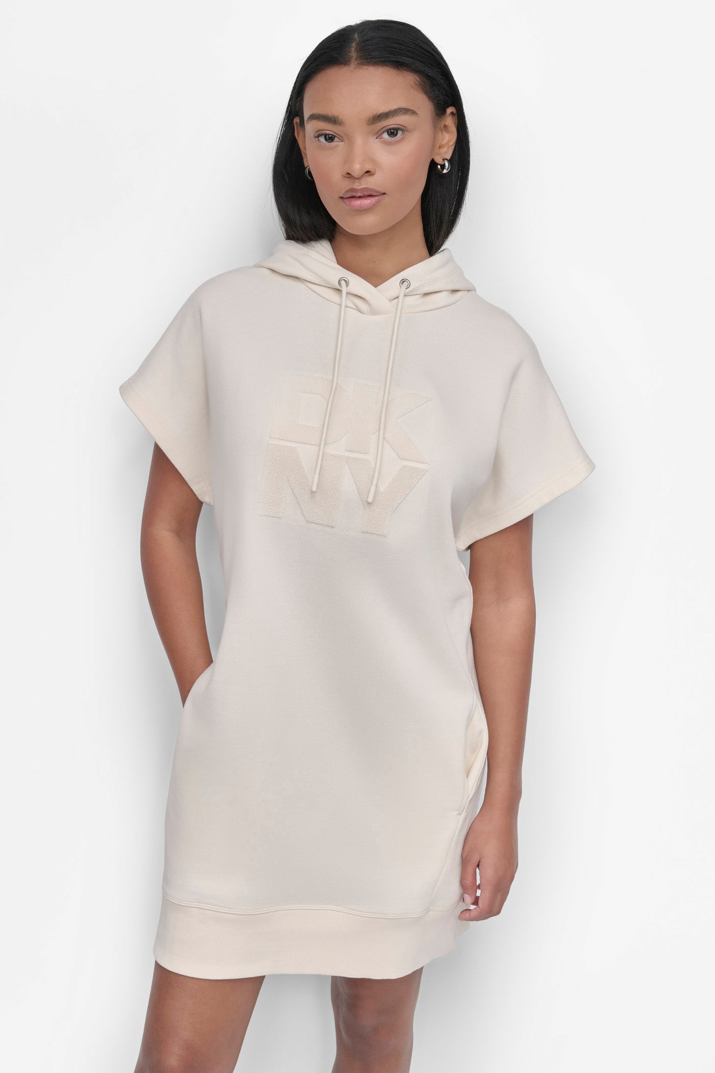 STACKED PLUSH VELVET LOGO HOODED SNEAKER DRESS VIEW 6 | Under $100