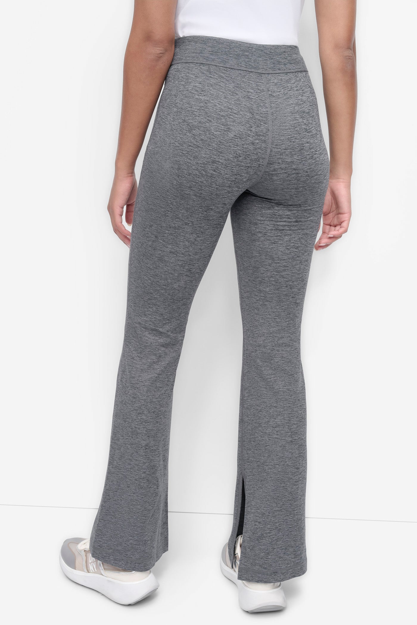 BLACK SPACEDYE MID-RISE VENTED FLARE PANTS, VIEW 2 | Sweatshirts & Joggers
