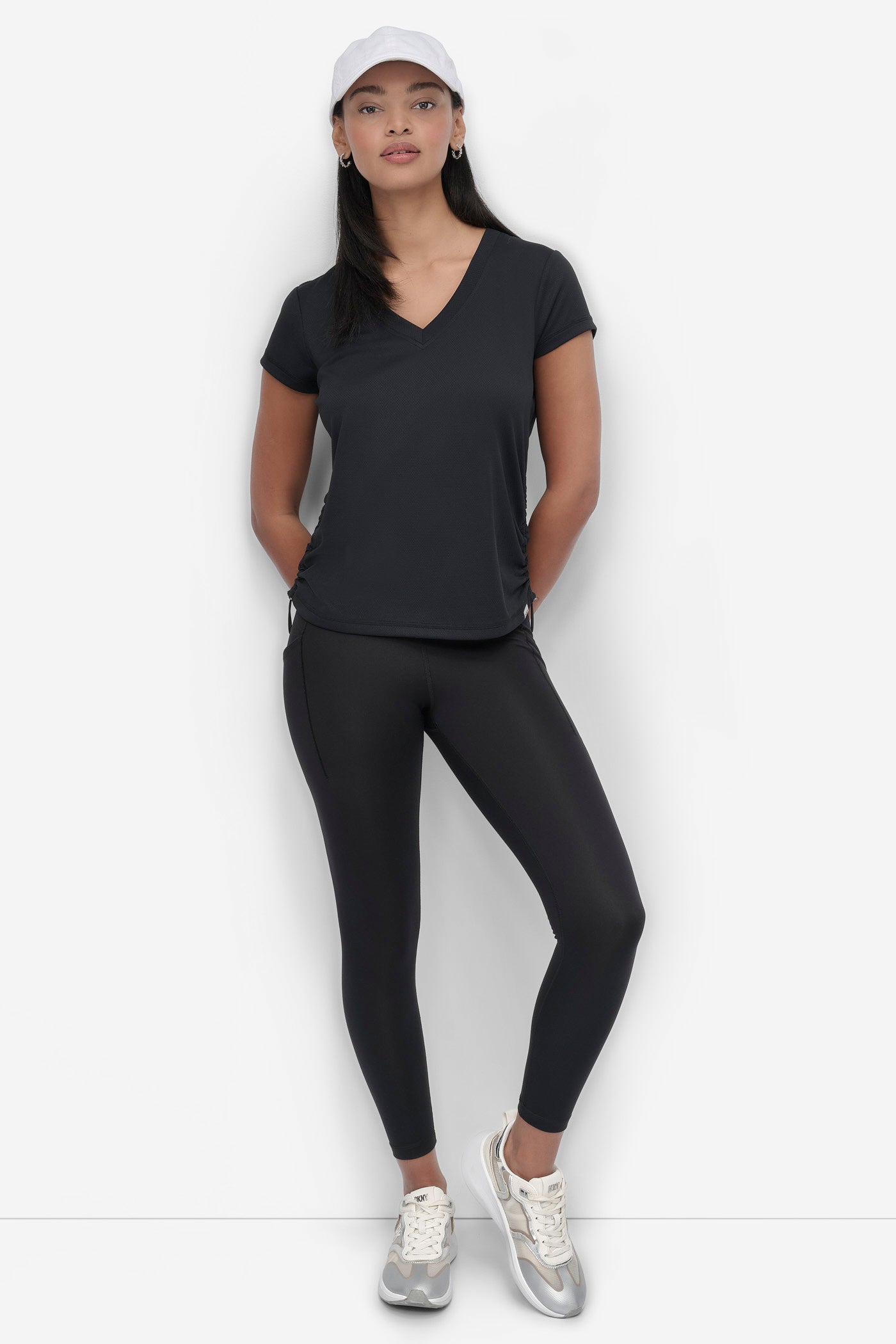 RUCHED TECH-MESH PERFORMANCE TEE VIEW 6 | Tees & Tanks