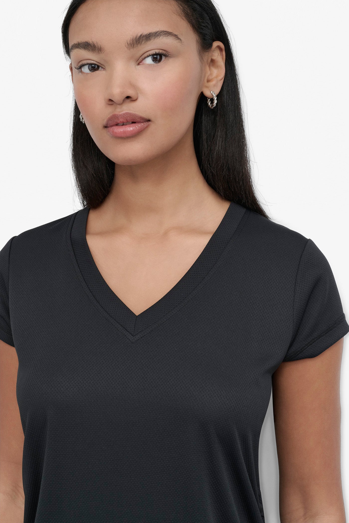 RUCHED TECH-MESH PERFORMANCE TEE VIEW 5 | Tees & Tanks