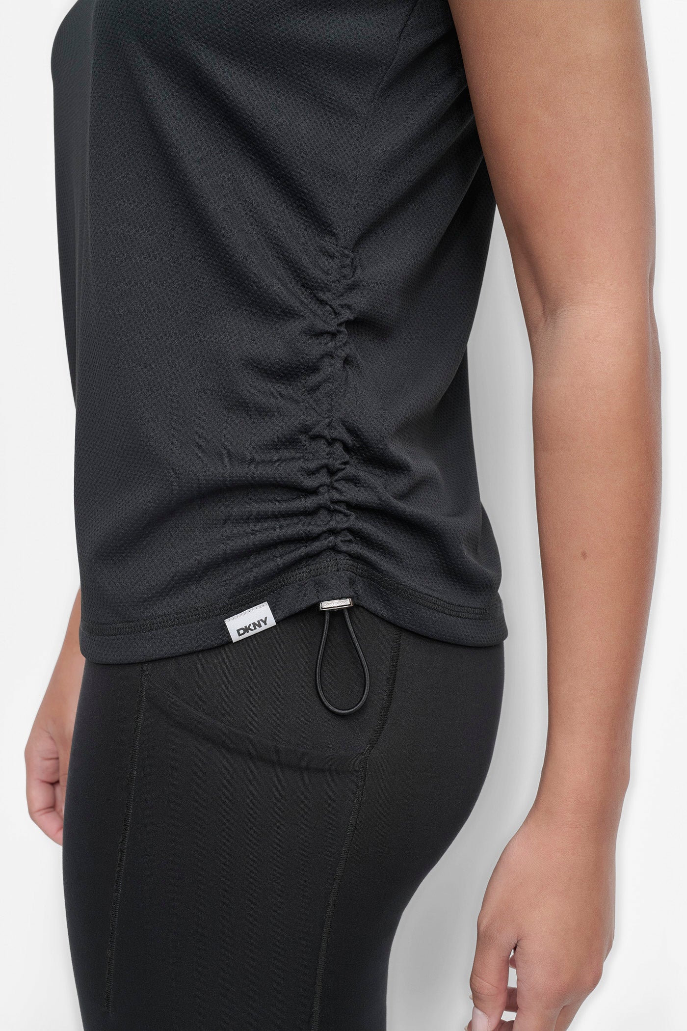 RUCHED TECH-MESH PERFORMANCE TEE VIEW 4 | Tees & Tanks