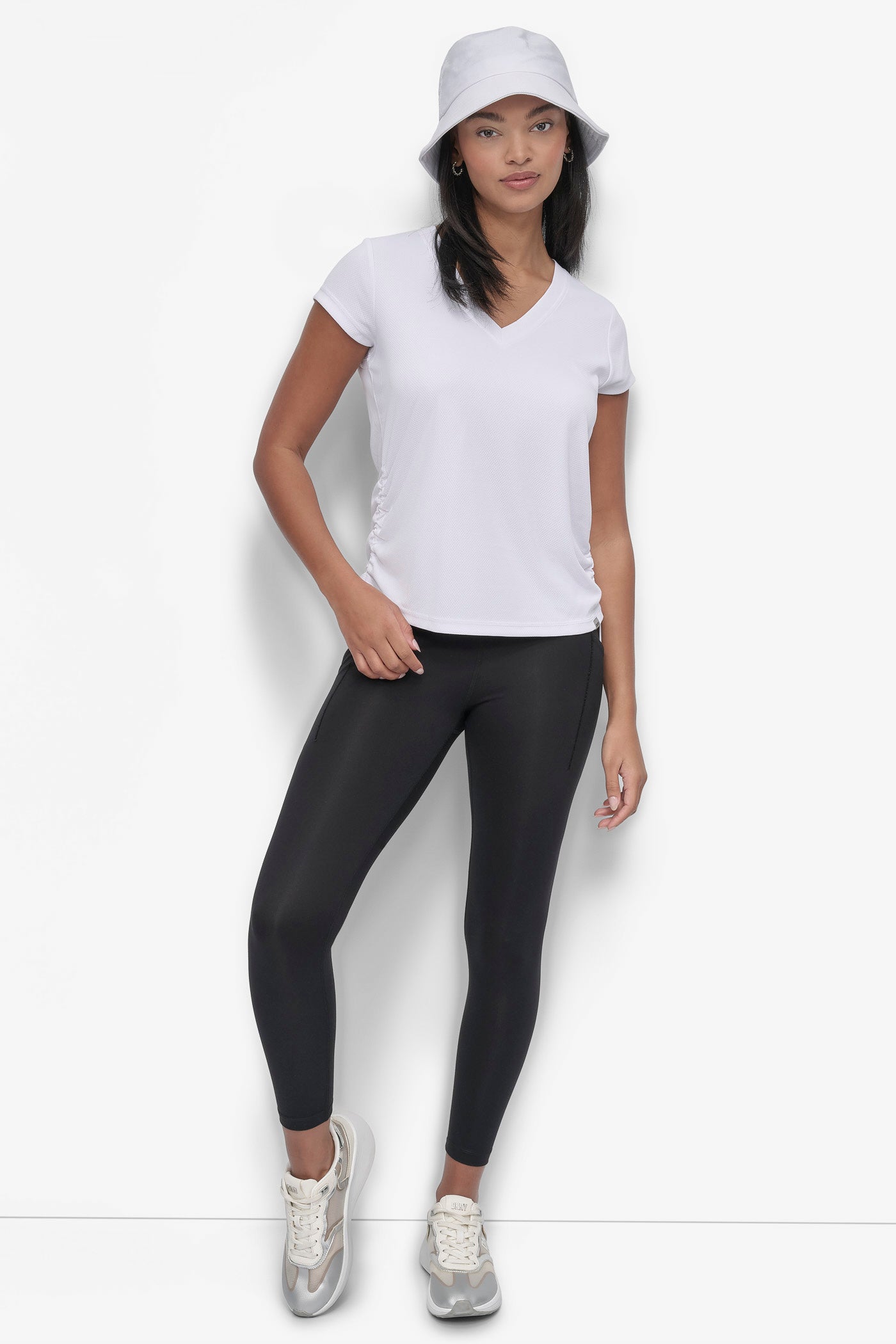 RUCHED TECH-MESH PERFORMANCE TEE VIEW 6 | Tees & Tanks