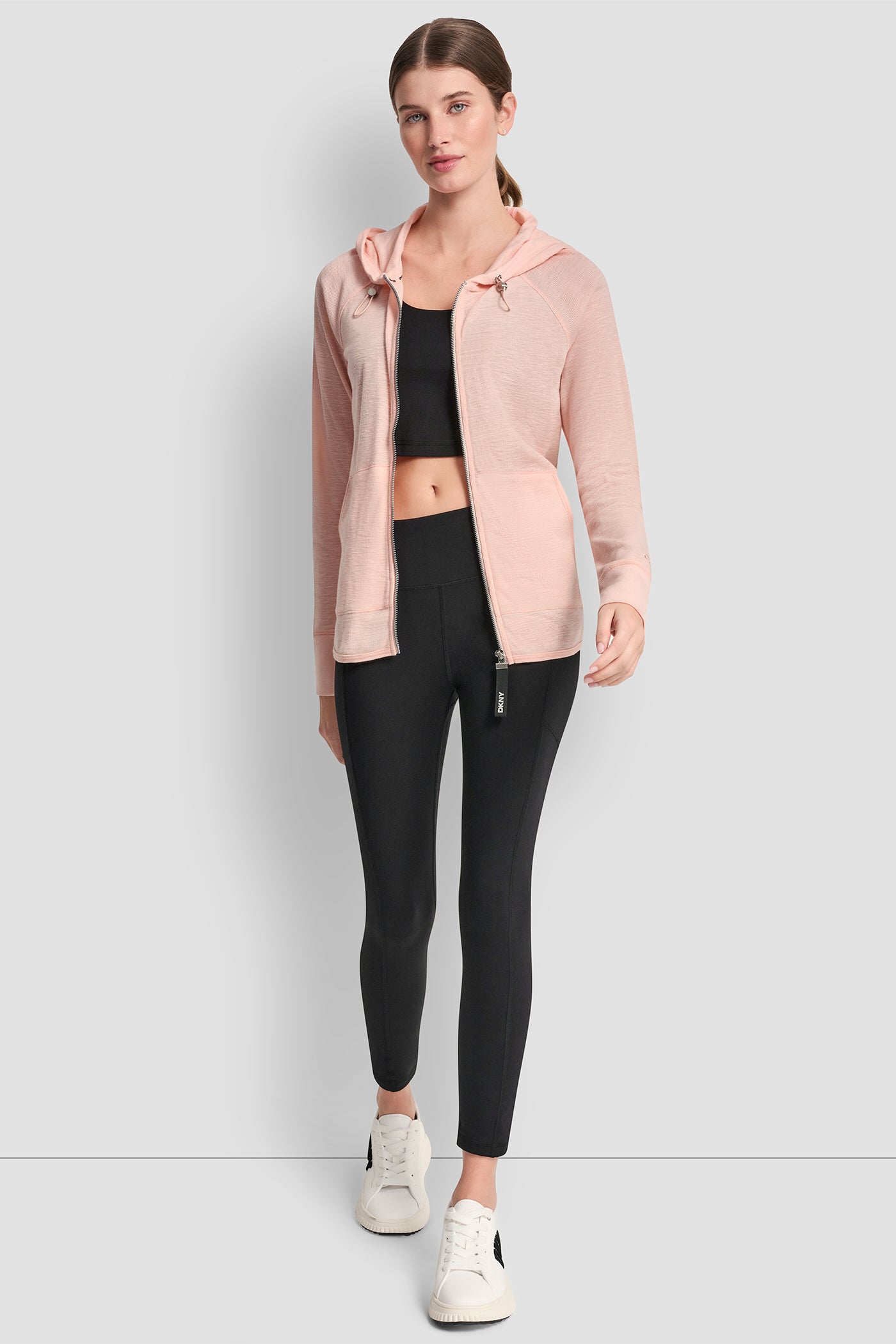 WAFFLE-KNIT HOODED JACKET VIEW 5 | Under $100