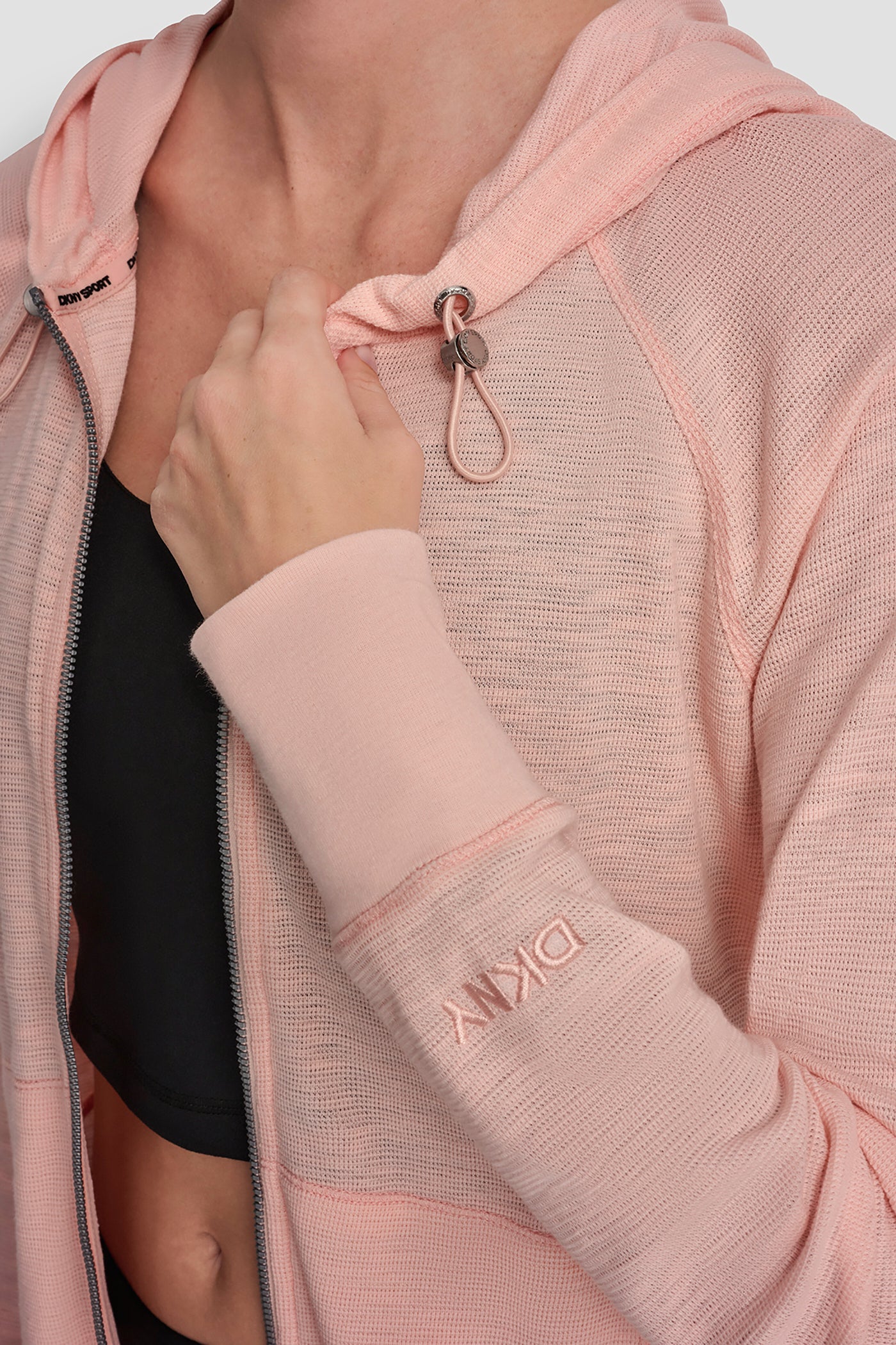 WAFFLE-KNIT HOODED JACKET VIEW 8 | Under $100