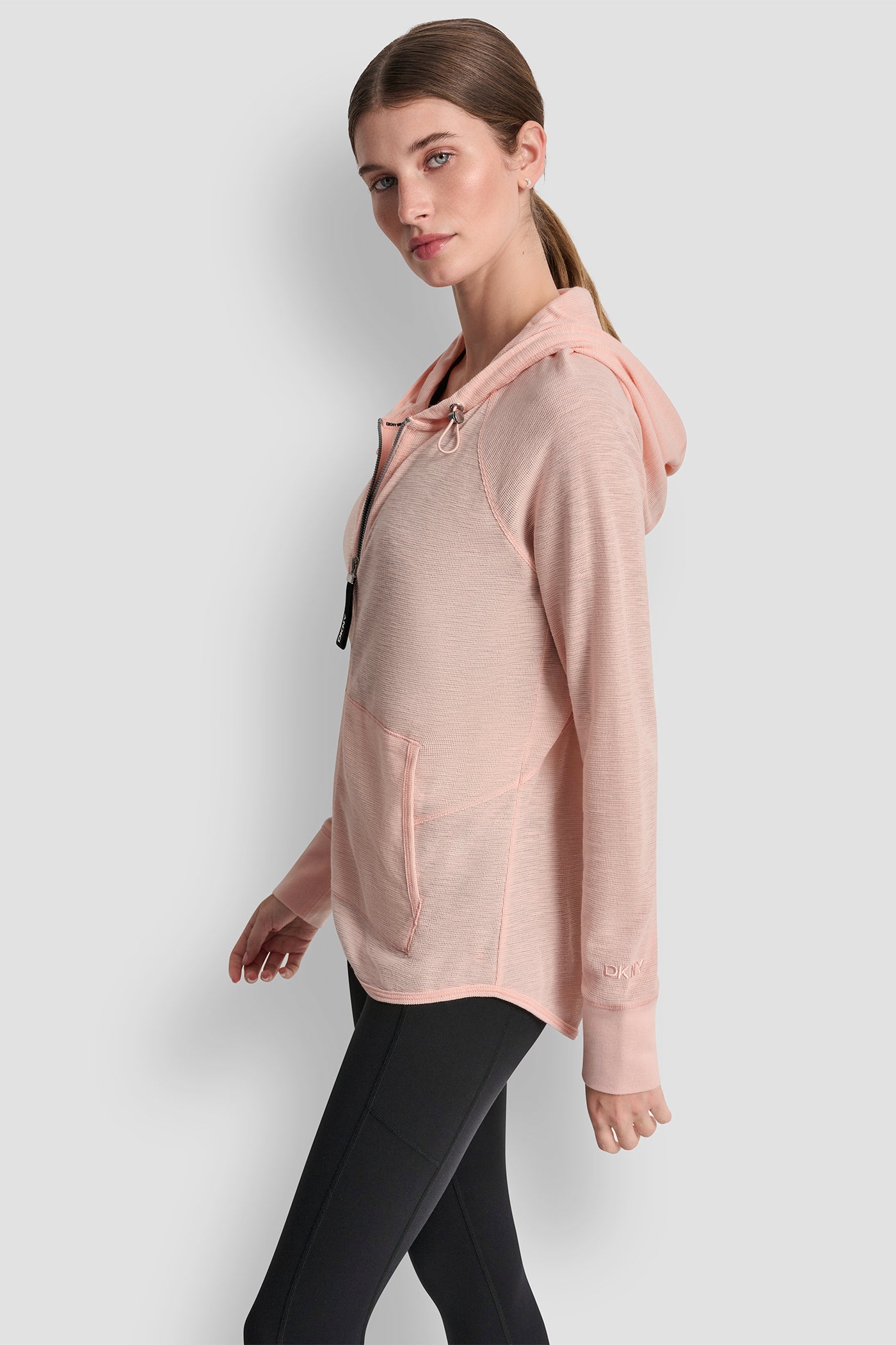 WAFFLE-KNIT HOODED JACKET VIEW 3 | Under $100