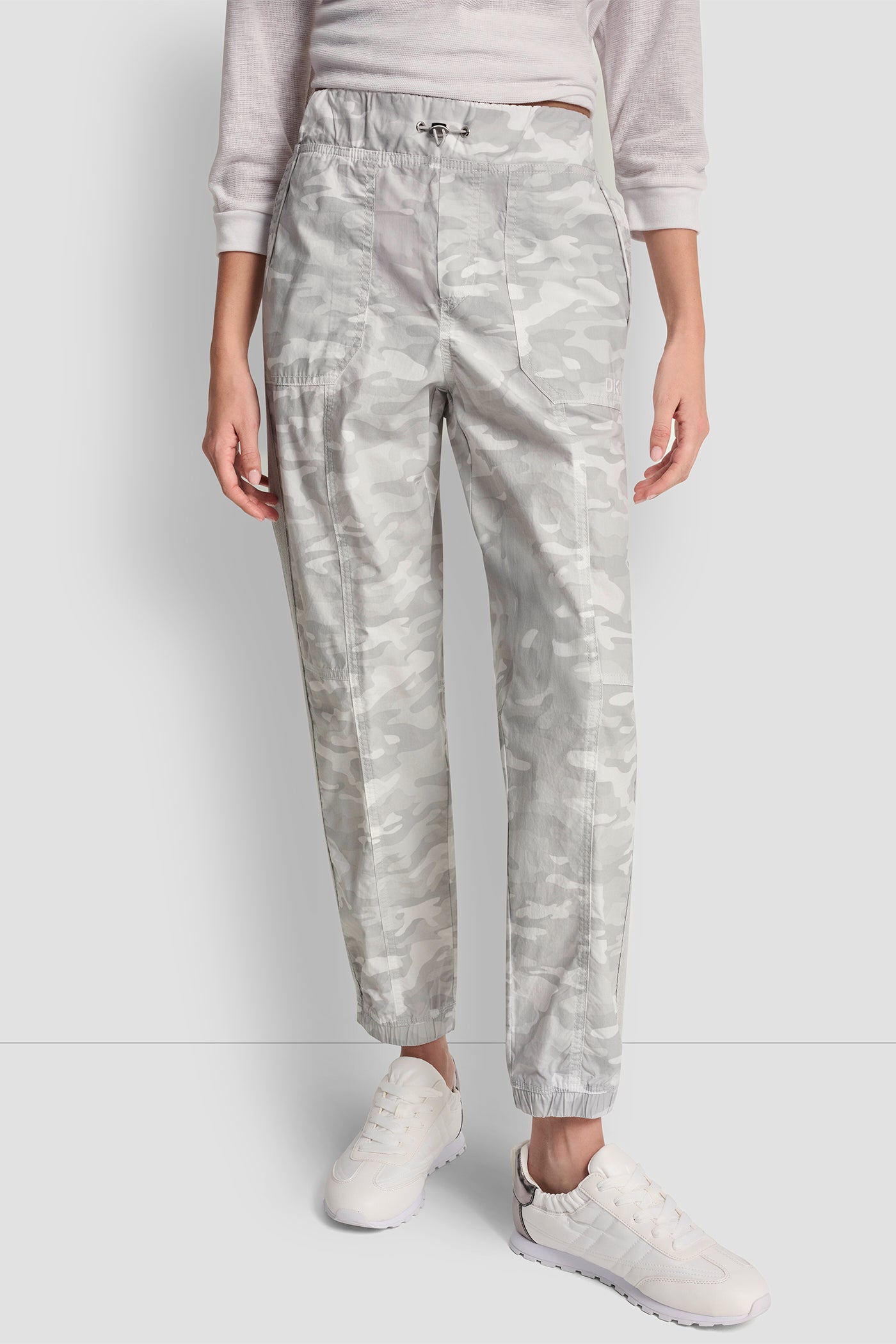 Camo Vapor Grey HIGH-RISE SLIM UTILITY JOGGER, VIEW 2 | DKNY Sport