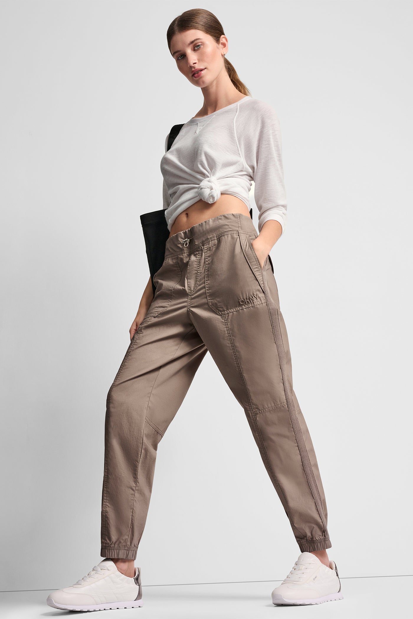 HIGH RISE BUNGEE WAIST SEAMED JOGGER VIEW 5 | Clothing