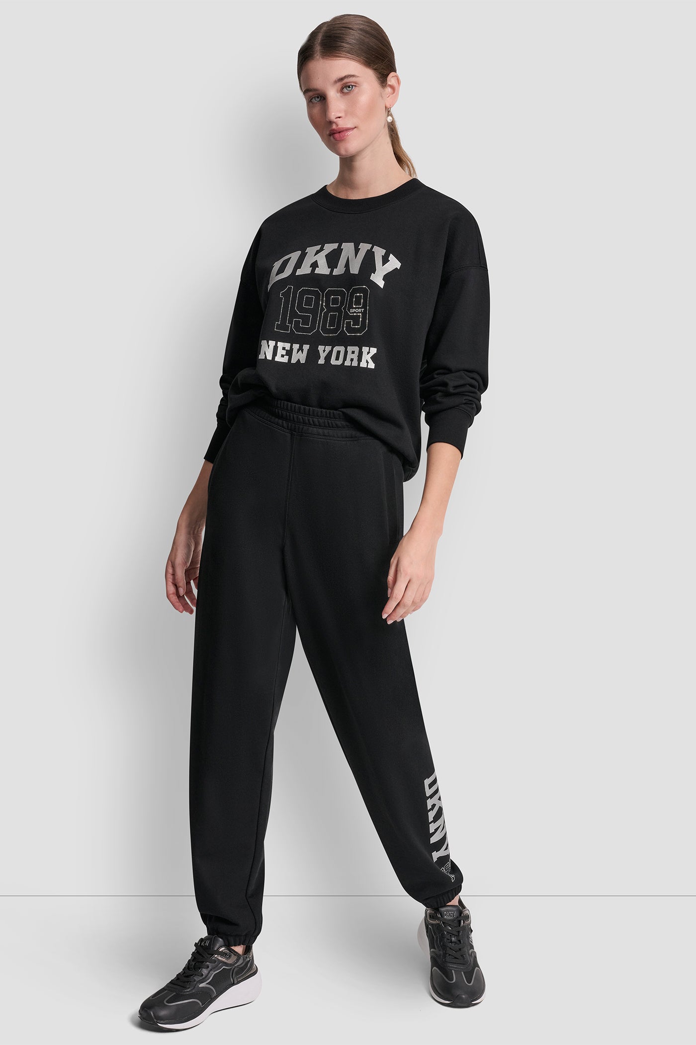 DKNY 1989 RHINESTUD LOGO JOGGER VIEW 4 | Sweatshirts & Joggers