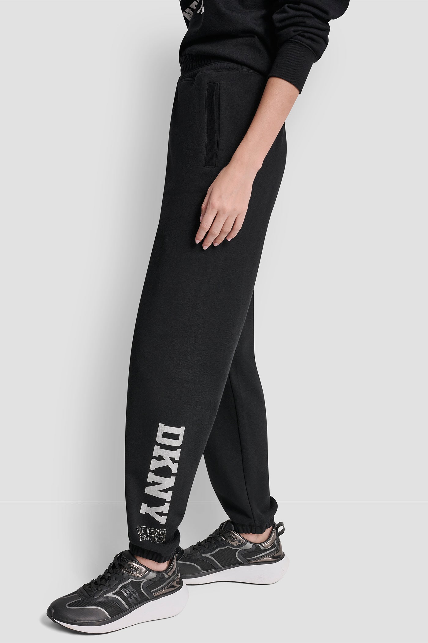 DKNY 1989 RHINESTUD LOGO JOGGER VIEW 3 | Sweatshirts & Joggers
