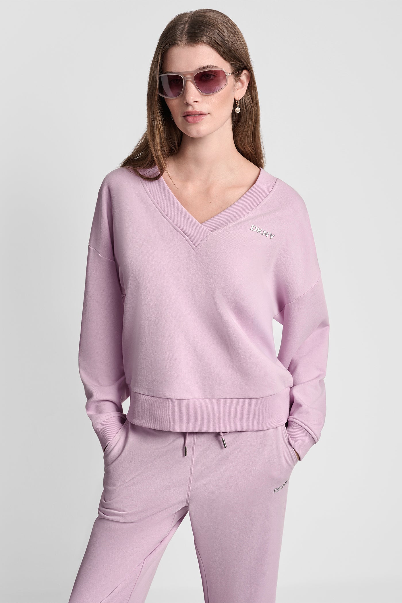 METALLIC LOGO SWEATSHIRT VIEW 3 | DKNY Sport