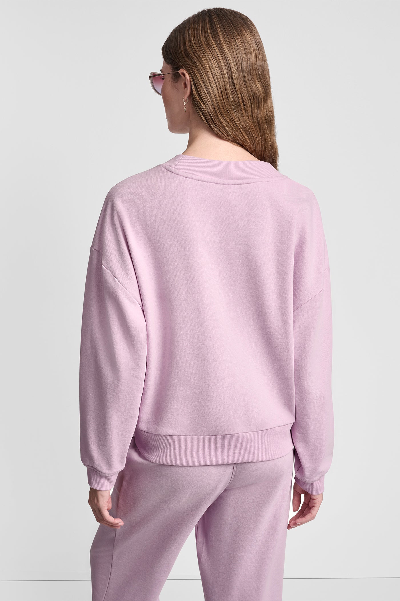 Pink Lavender METALLIC LOGO SWEATSHIRT, VIEW 2 | MATCHING SETS