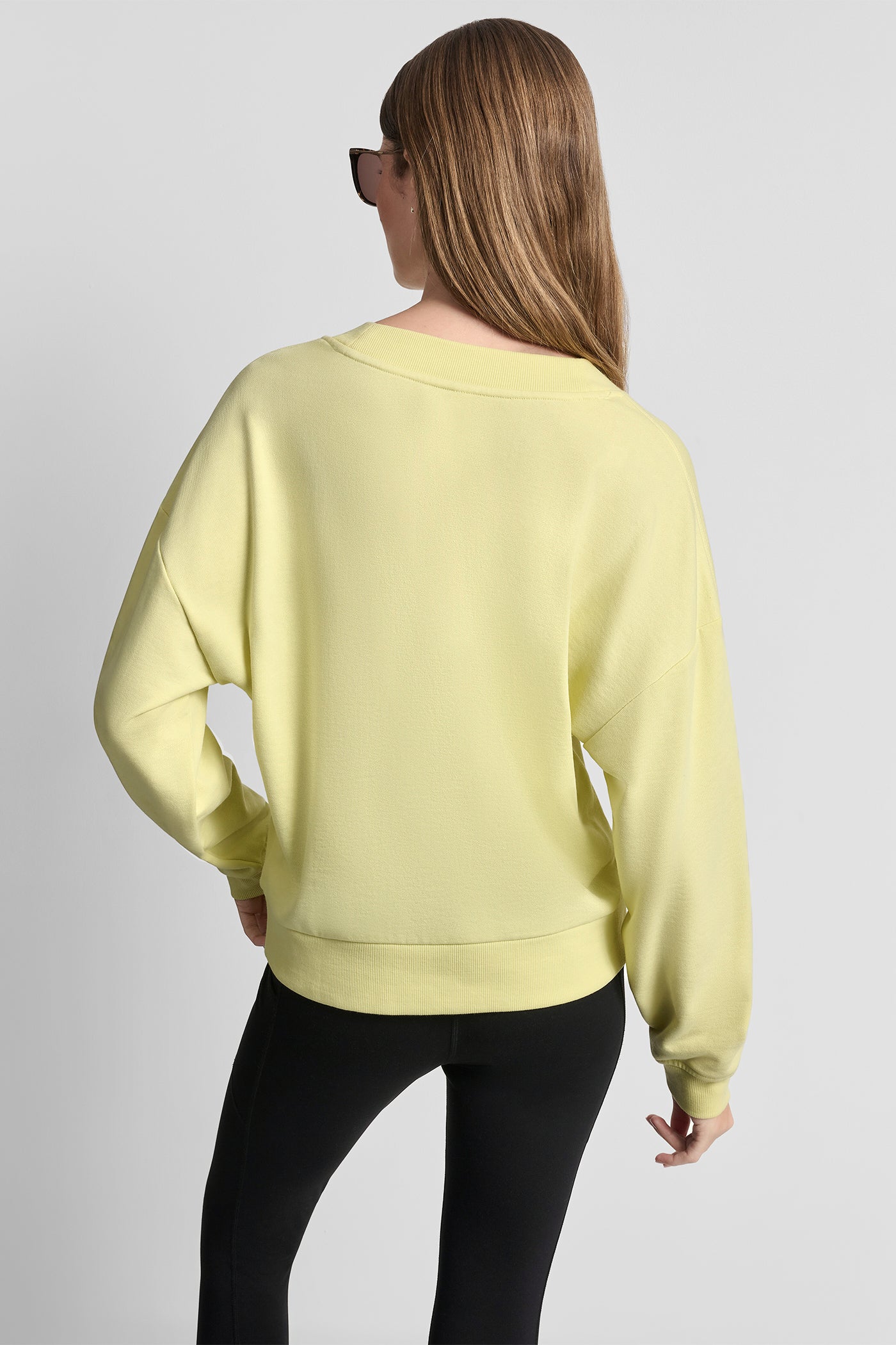 Lemon Light METALLIC LOGO SWEATSHIRT, VIEW 2 | Sport Essentials