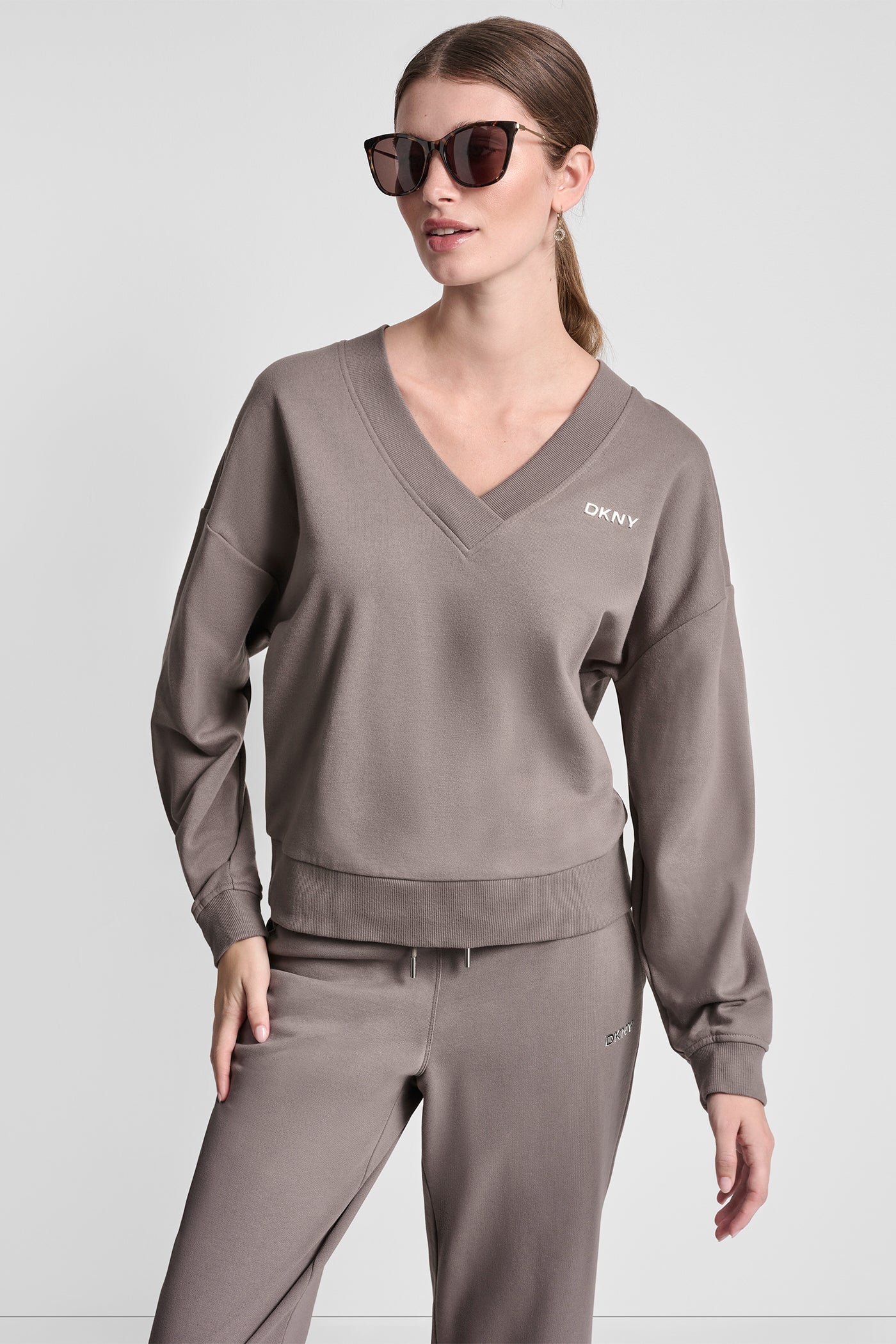 Mushroom METALLIC LOGO SWEATSHIRT, VIEW 1 | Sport Essentials