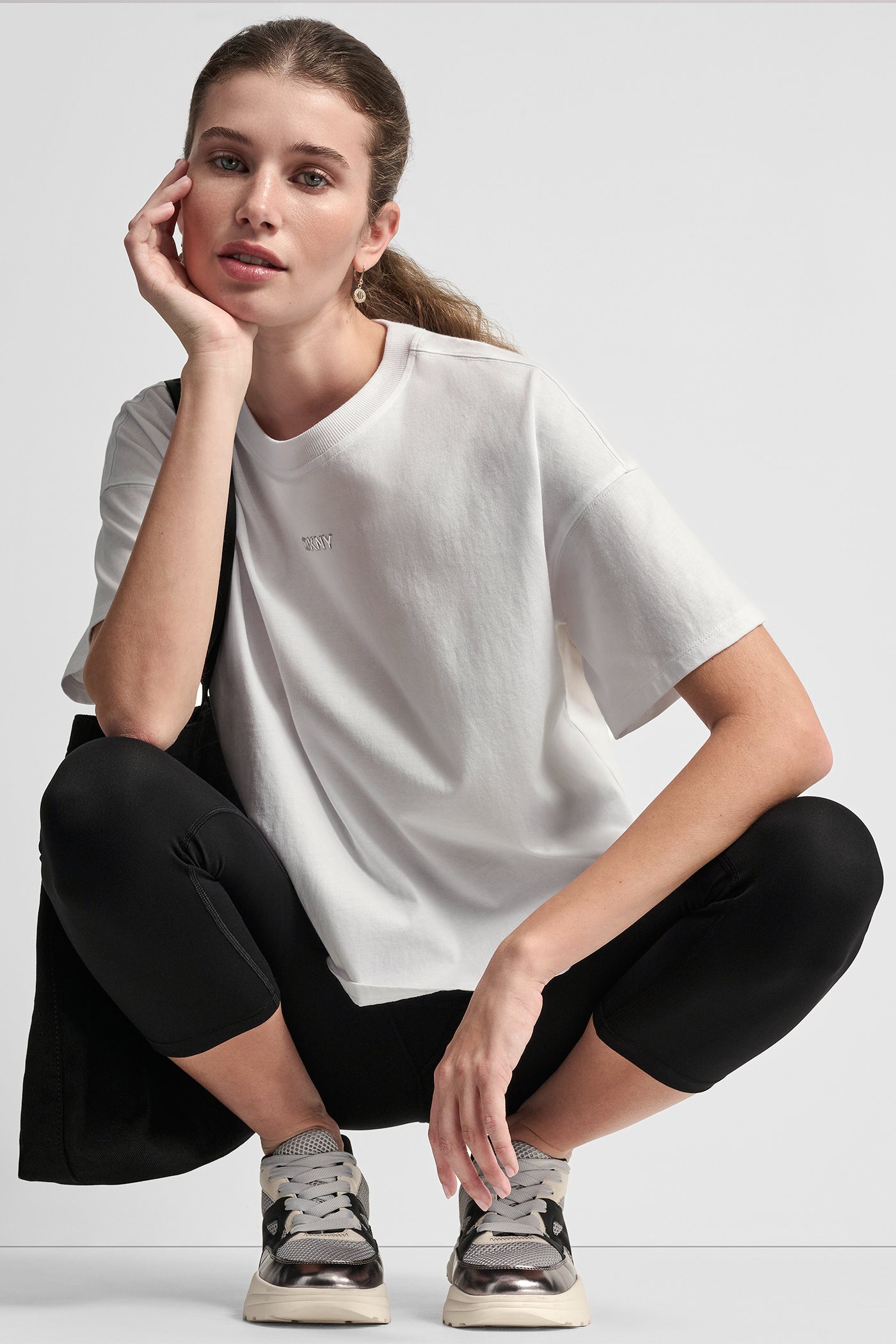 METALLIC LOGO TEE VIEW 8 | DKNY Sport