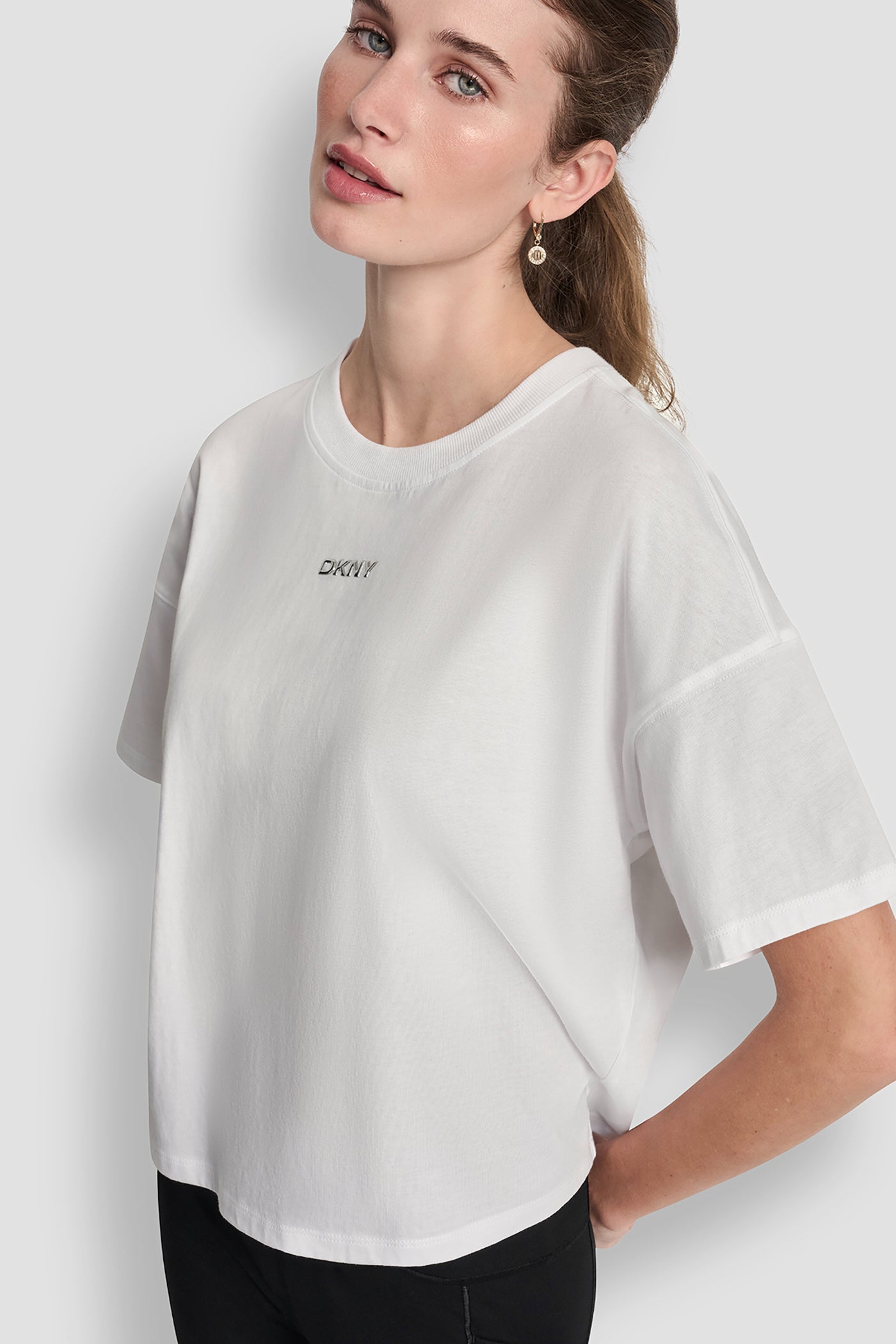 METALLIC LOGO TEE VIEW 5 | DKNY Sport