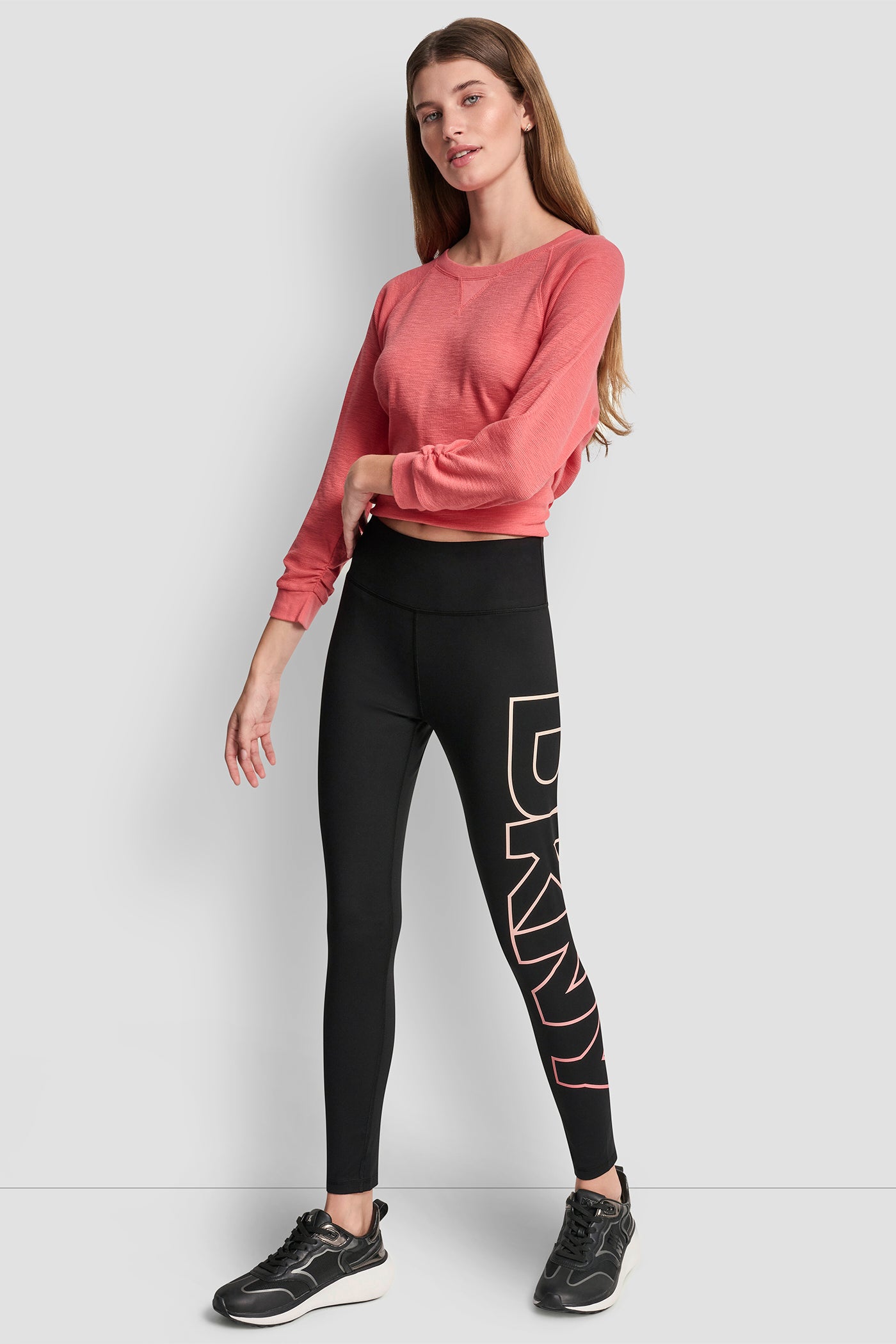 HIGH WAIST 7/8 BALANCE COMPRESSION EXPLODED LOGO LEGGING VIEW 5 | Leggings