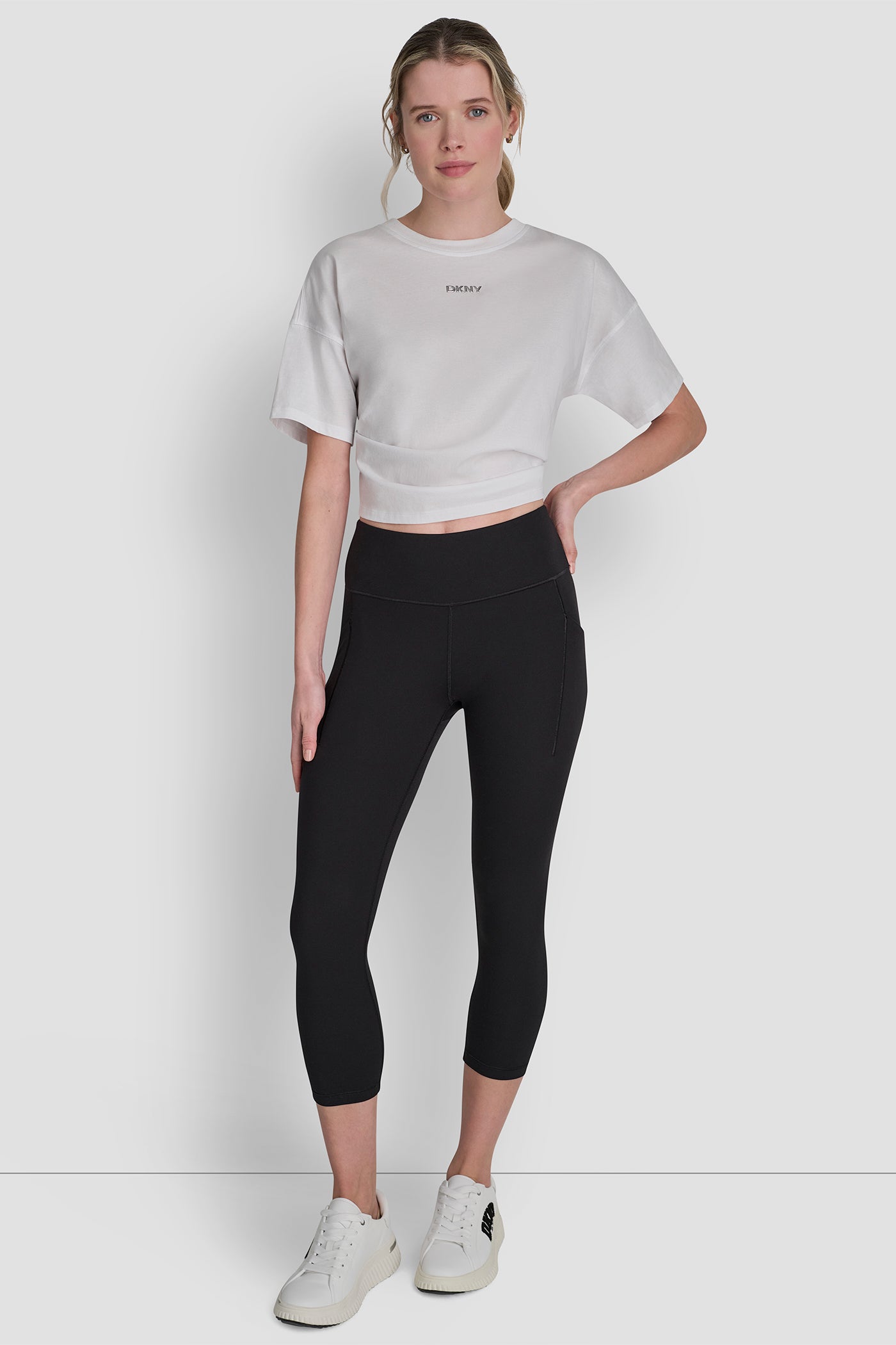 BALANCE COMPRESSION HIGH-WAIST CROPPED LEGGING VIEW 6 | DKNY Sport