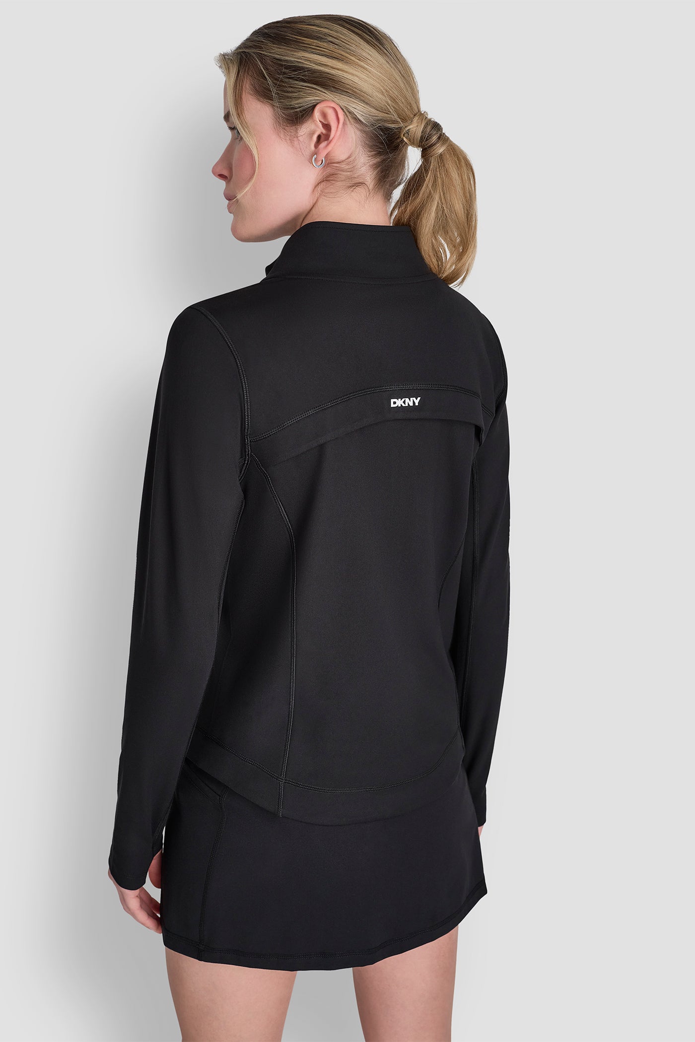 Black FUNNEL NECK JACKET, VIEW 2 | Sport Essentials