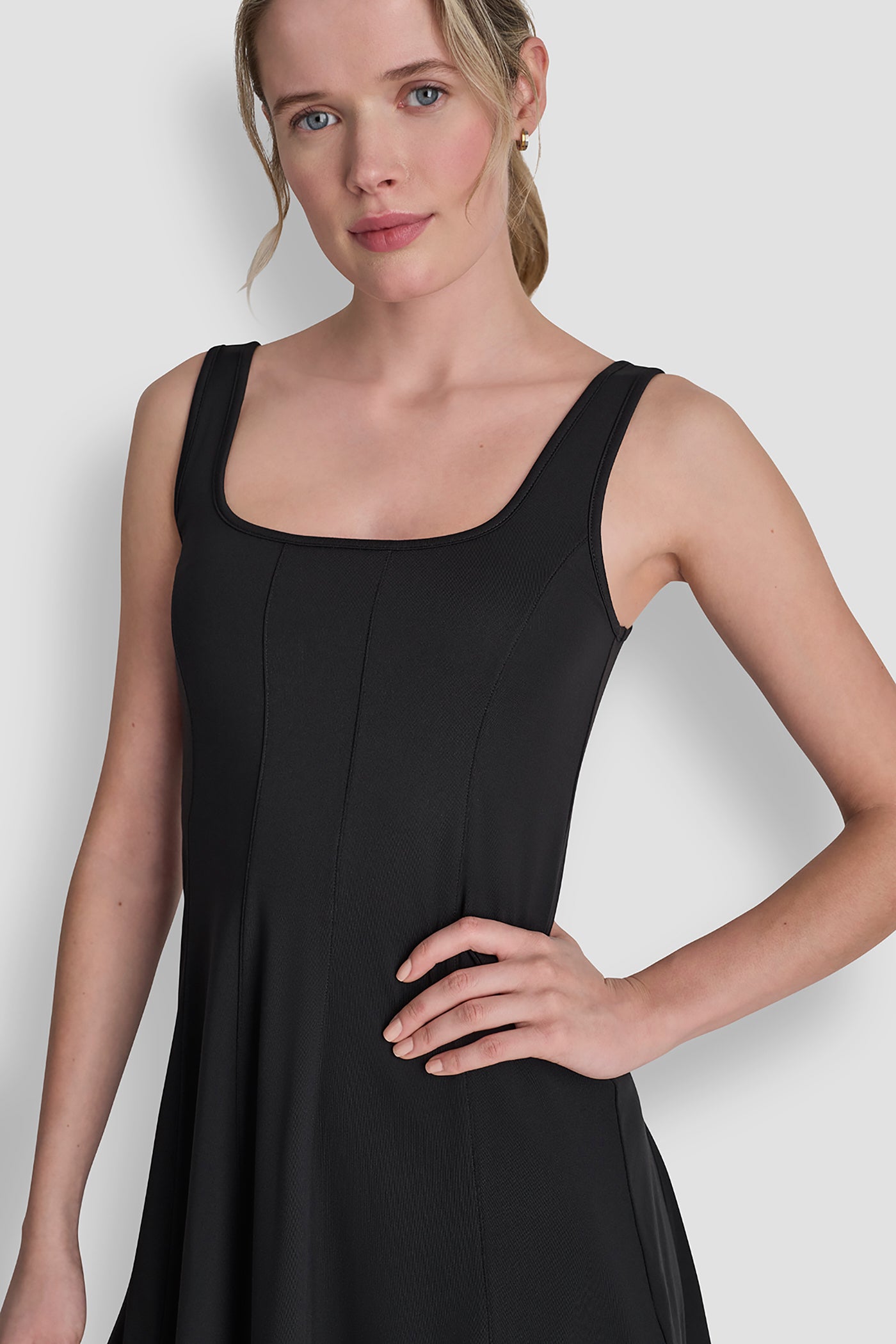 DKNY Women's Balance Compression Dress WITH Built-In Shorts in Black DKNY Women's Balance Compression Dress WITH Built-In Shorts in Black