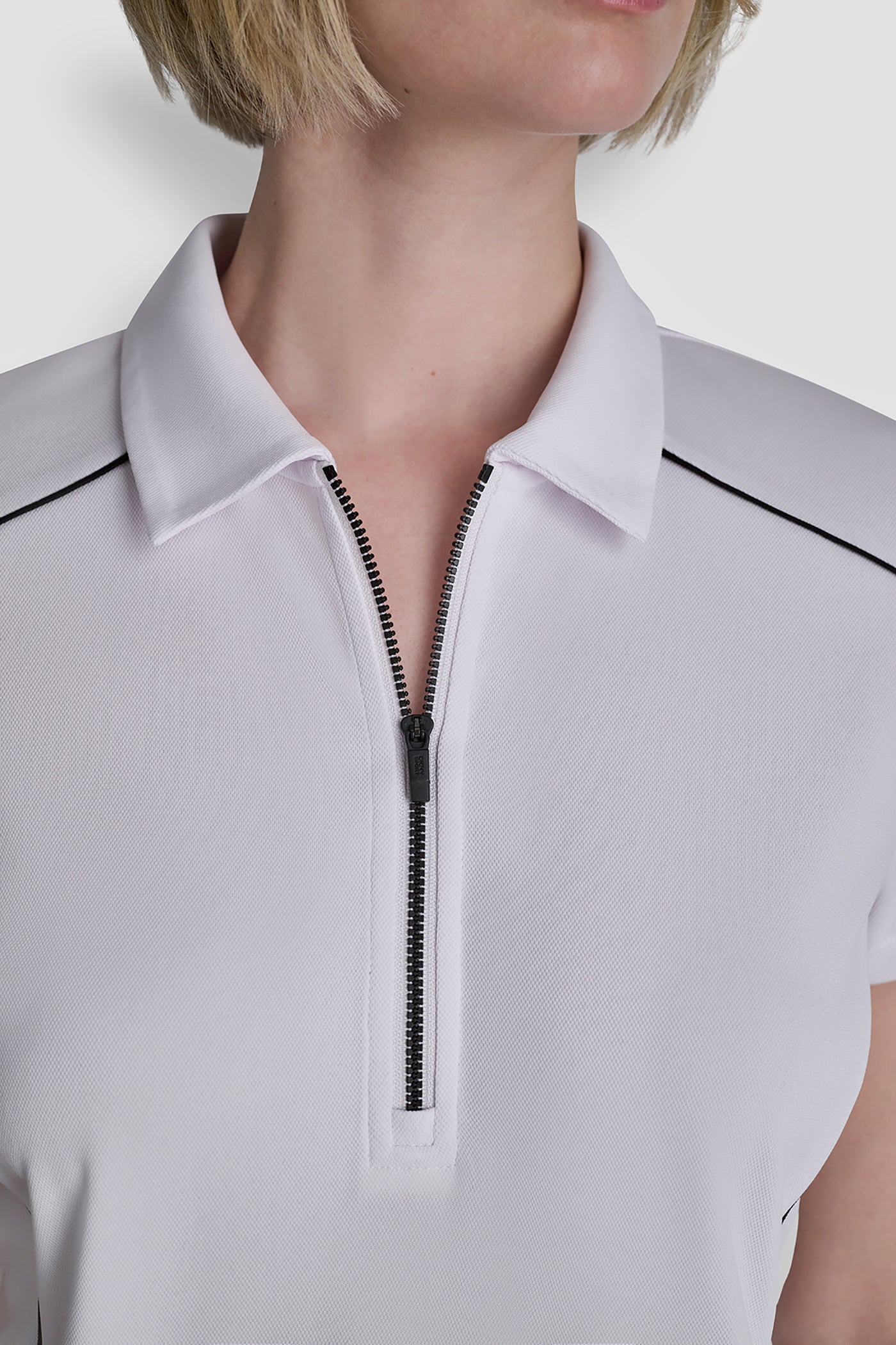 Court Piqué Piped Half Zip Polo | Polo | DKNY