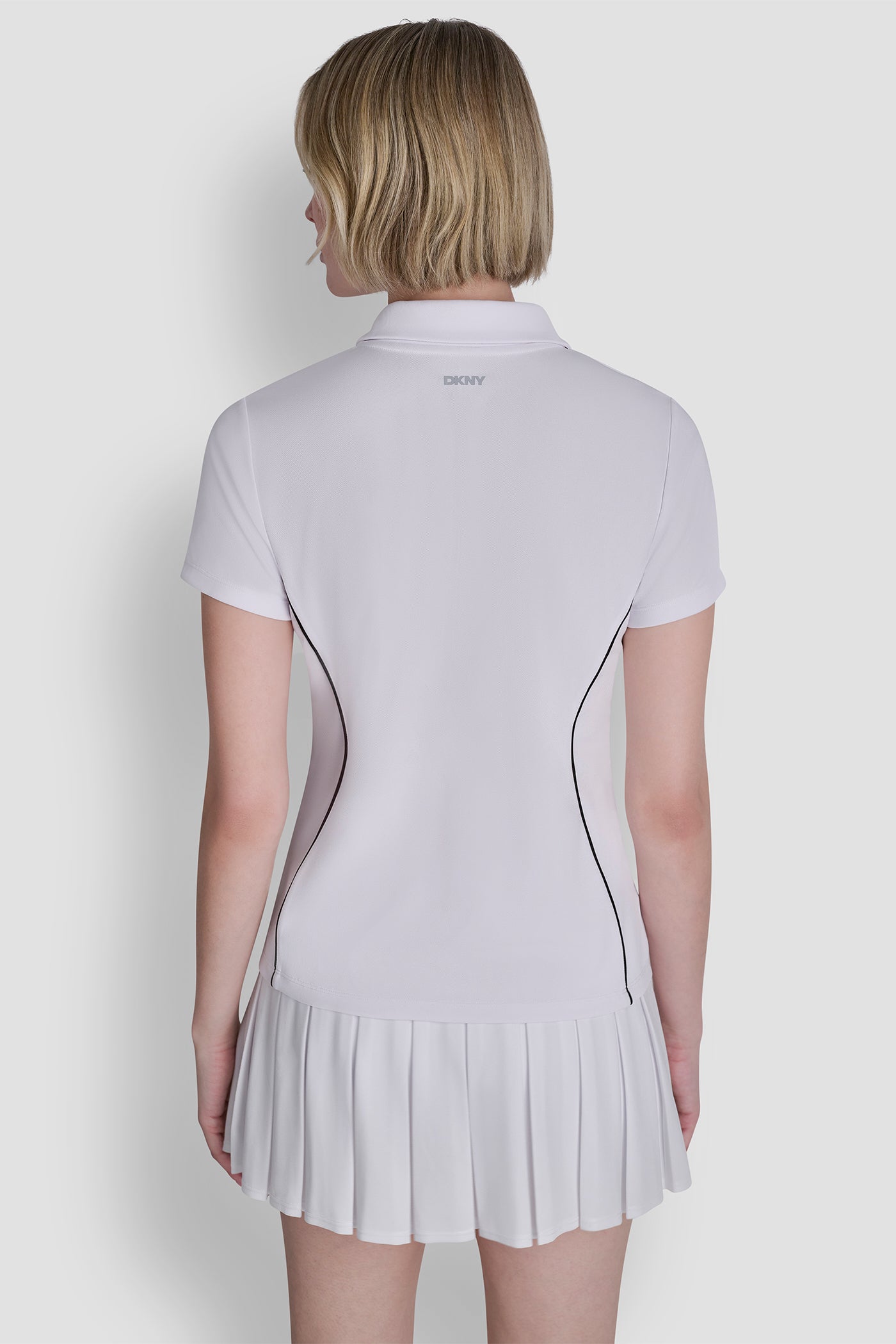 COURT PIQUÉ PIPED HALF-ZIP POLO VIEW 3 | WOMEN'S SWEATERS & TOPS