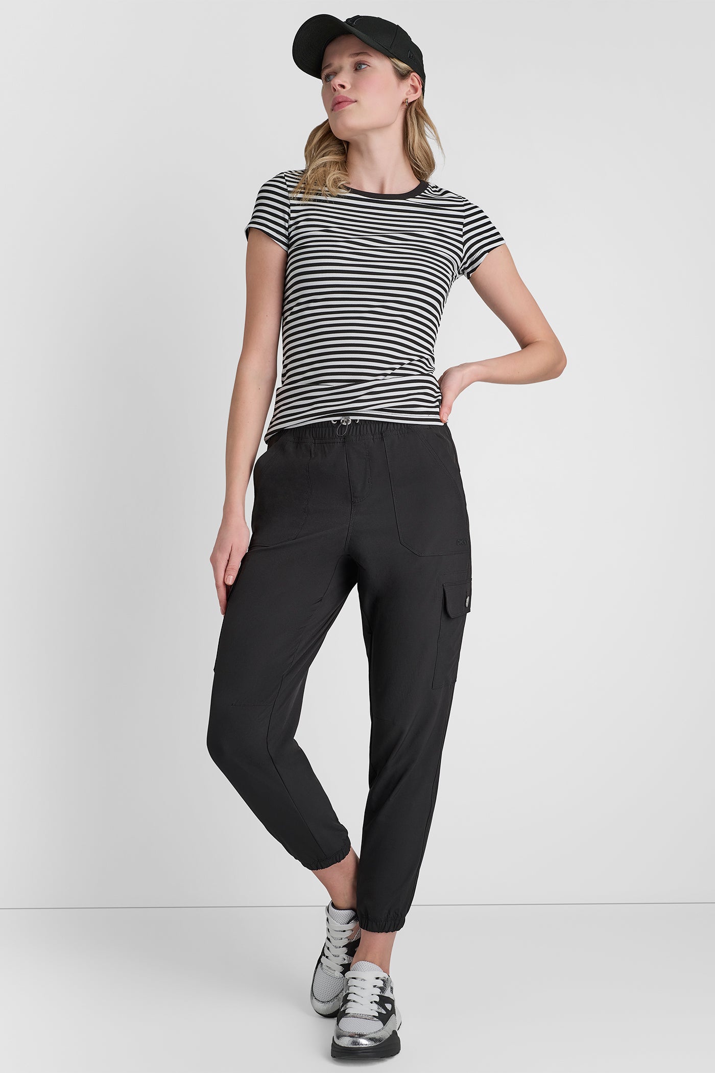 HUDSON RIB TEE WITH TONAL LOGO VIEW 5 | DKNY Sport