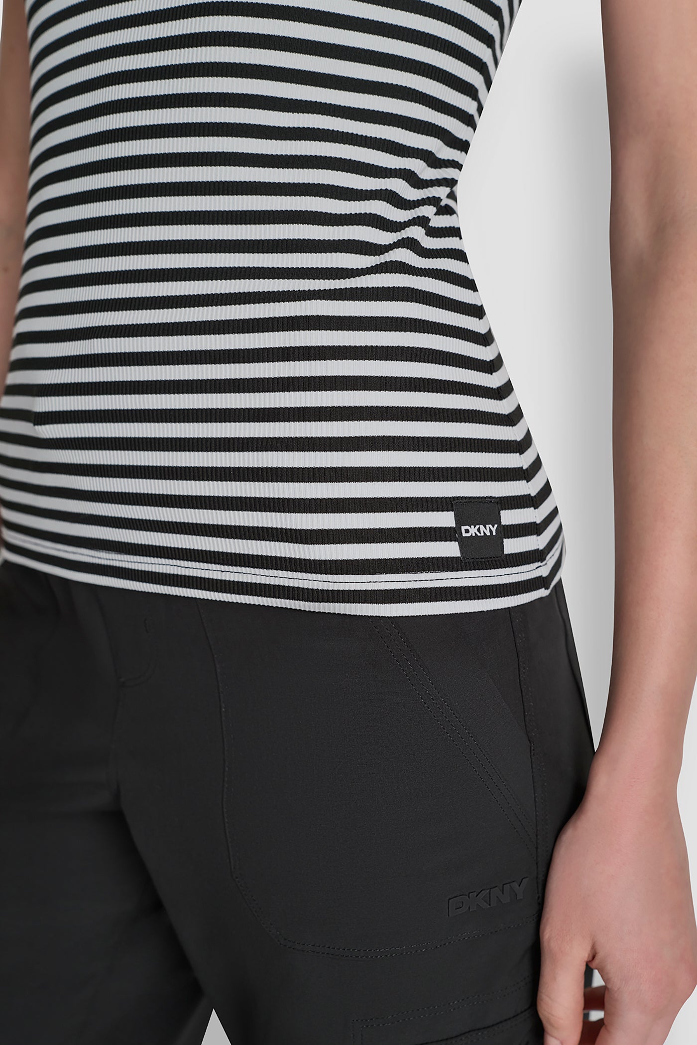 HUDSON RIB TEE WITH TONAL LOGO VIEW 6 | DKNY Sport