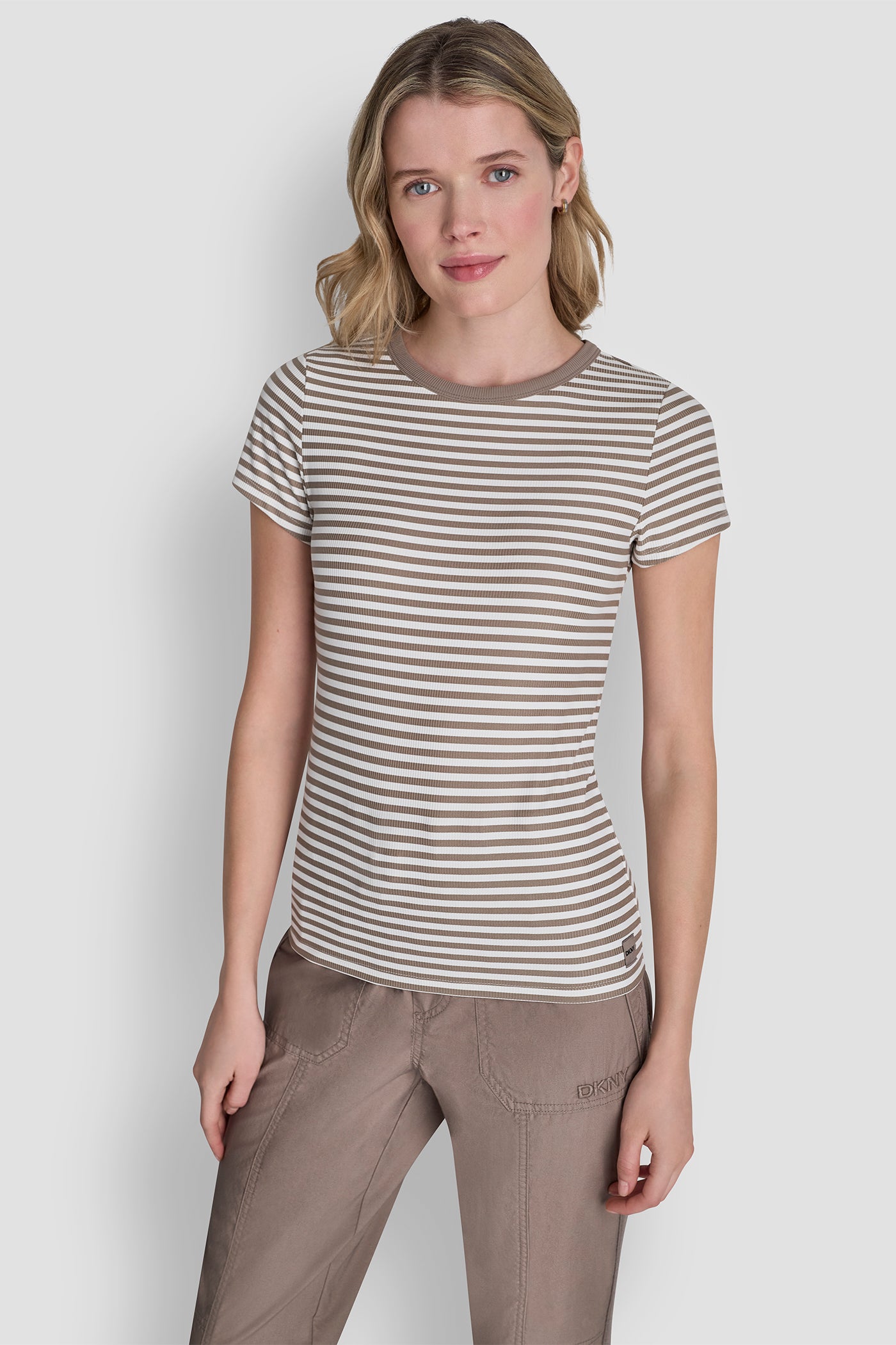 HUDSON RIB TEE WITH TONAL LOGO VIEW 4 | DKNY Sport