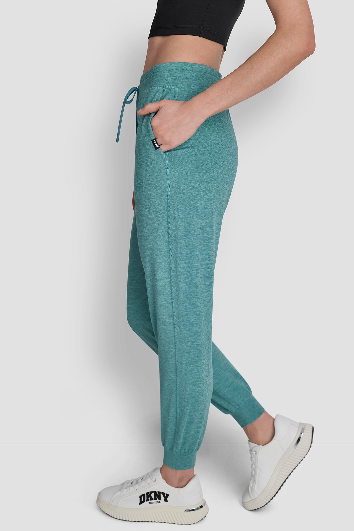 CROPPED HIGH-RISE SLIM JOGGER VIEW 3 | DKNY Sport