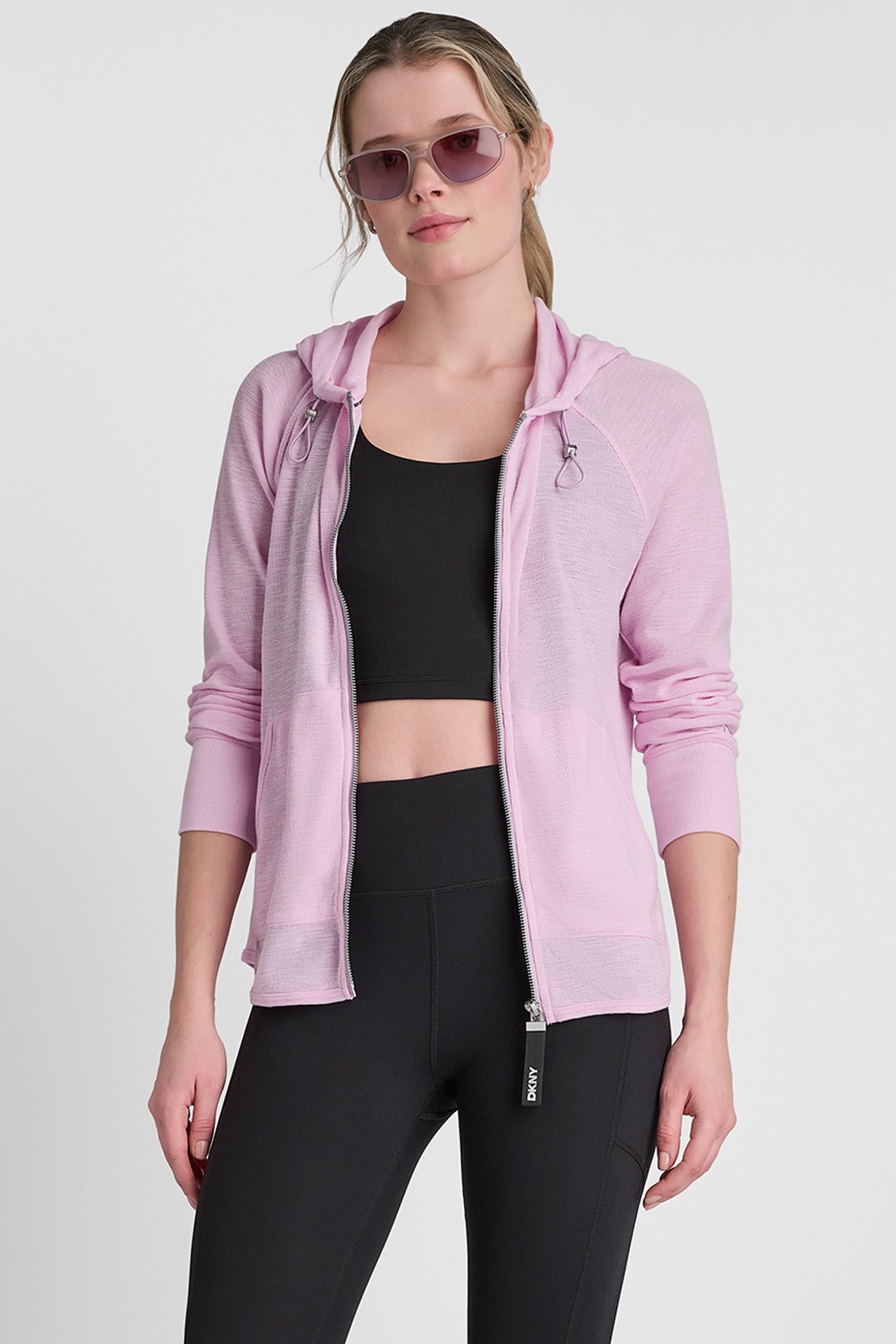 WAFFLE-KNIT HOODED JACKET VIEW 7 | Under $100