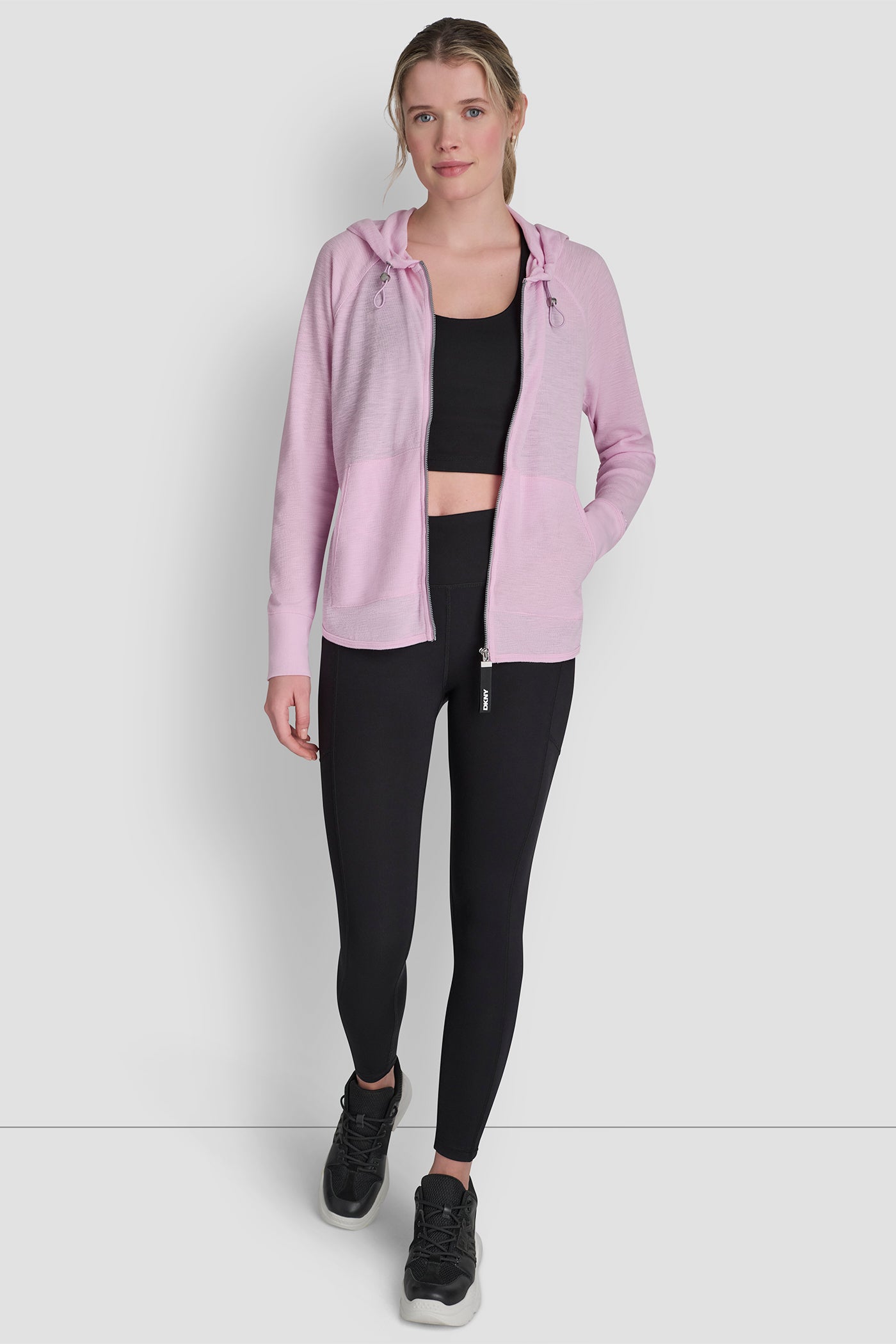 WAFFLE-KNIT HOODED JACKET VIEW 4 | Under $100