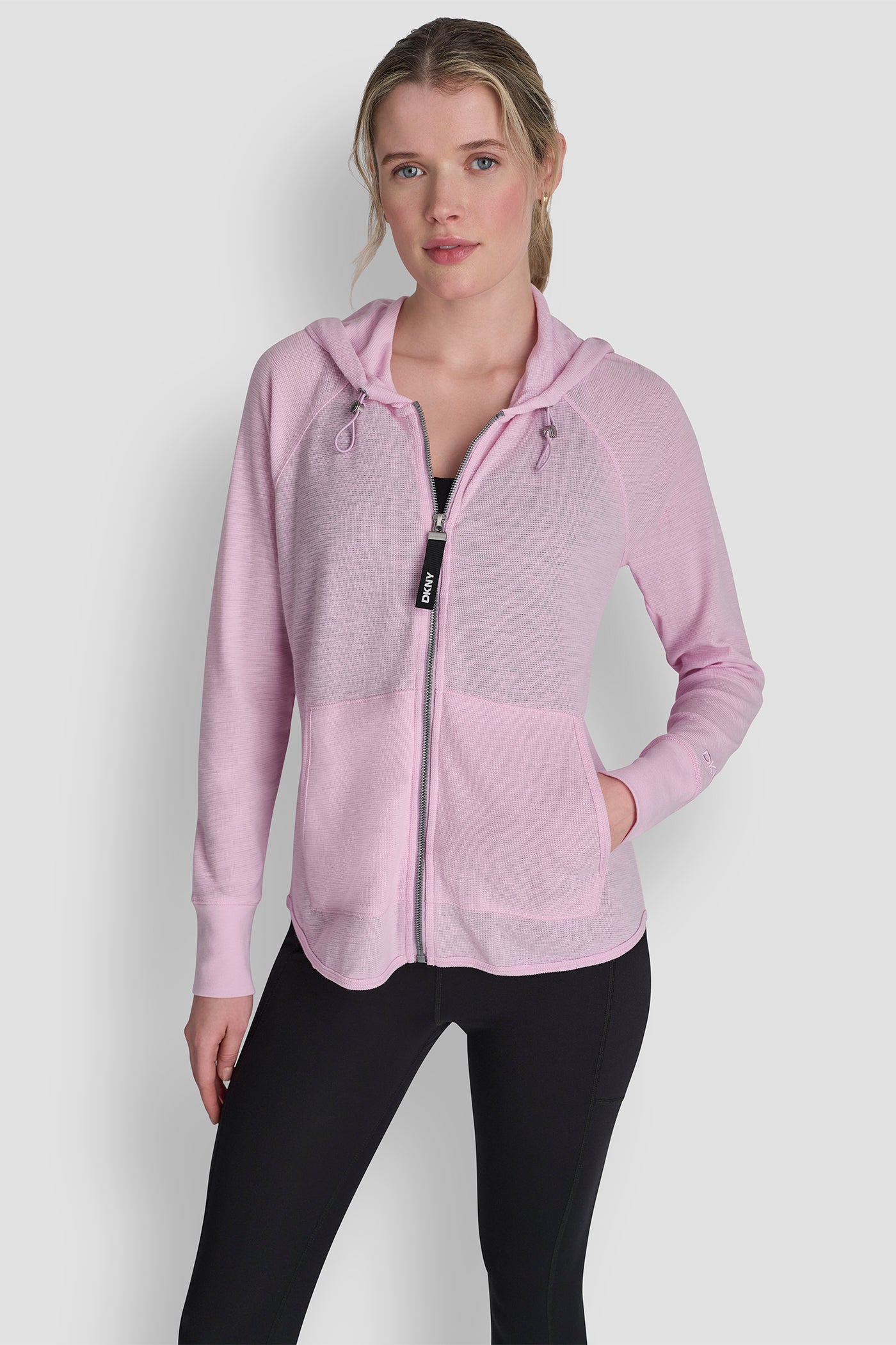 WAFFLE-KNIT HOODED JACKET VIEW 6 | Under $100