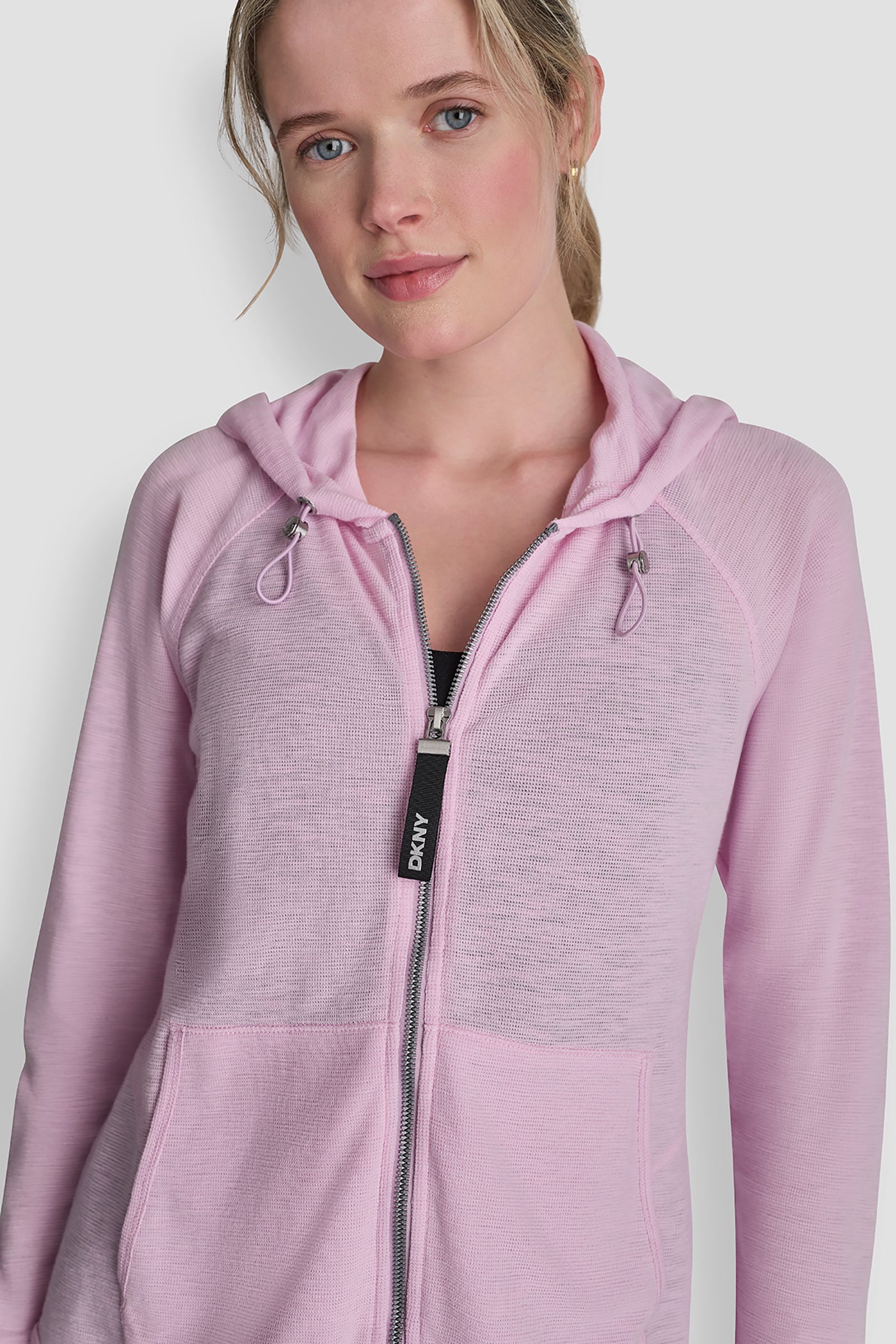 WAFFLE-KNIT HOODED JACKET VIEW 5 | Under $100