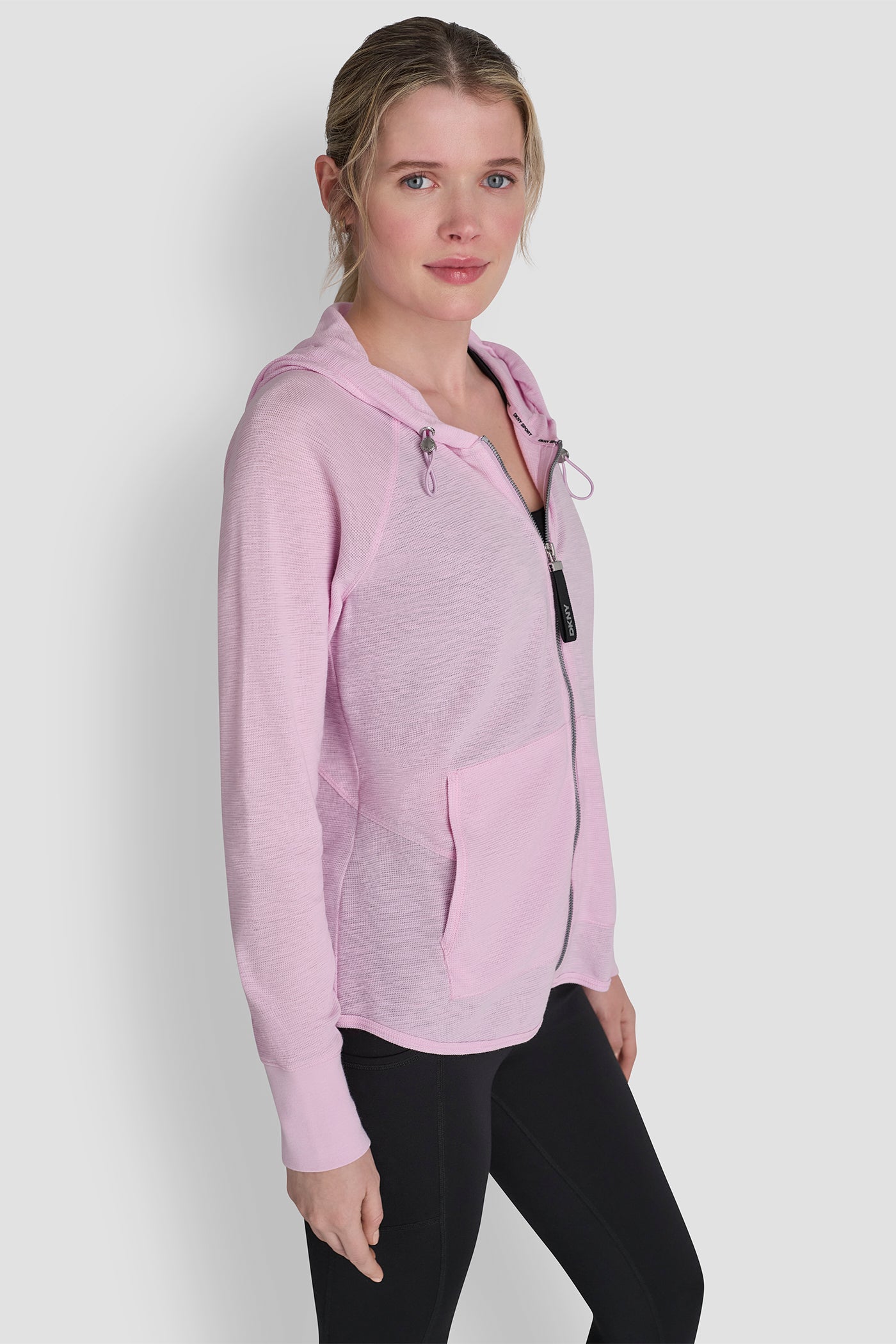 WAFFLE-KNIT HOODED JACKET VIEW 3 | Under $100