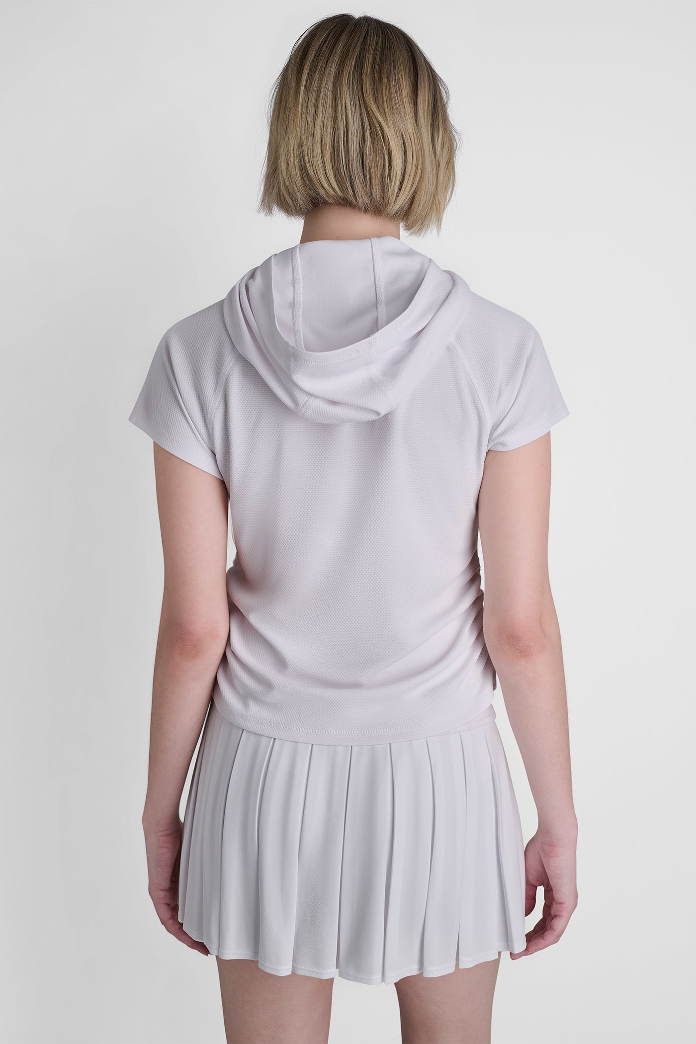 White MESH HOODED LOGO TEE, VIEW 2 | Sport Essentials