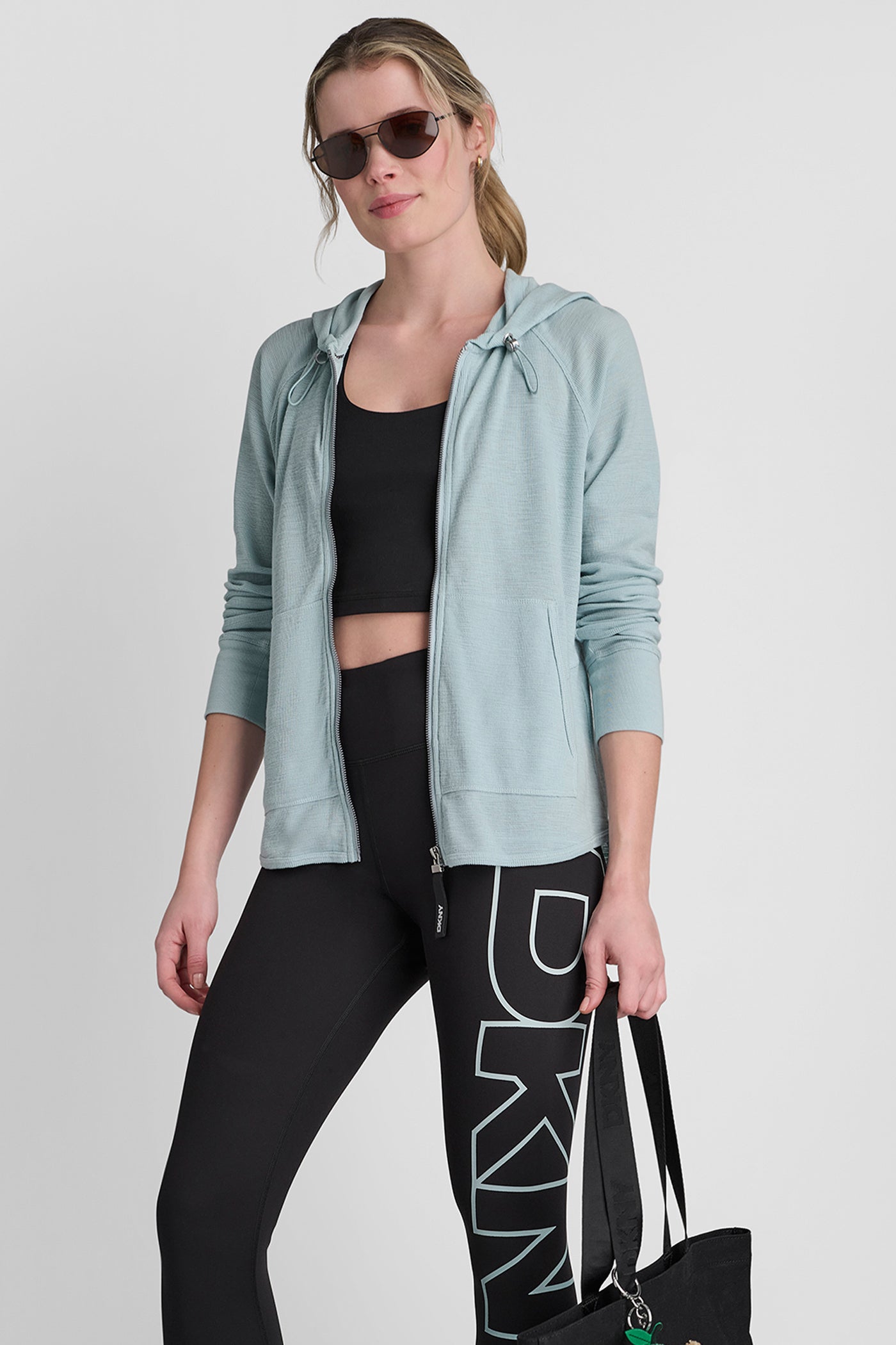 Mini Waffle Knit Hoodie | Sweatshirt | DKNY Mini Waffle Knit Hoodie | Sweatshirt | DKNY